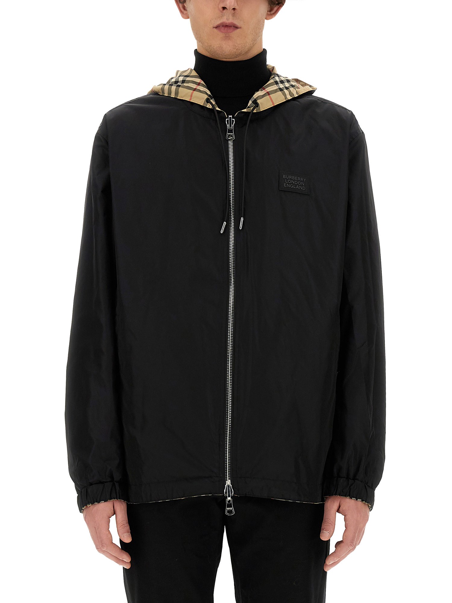 Burberry burberry reversible check windbreaker