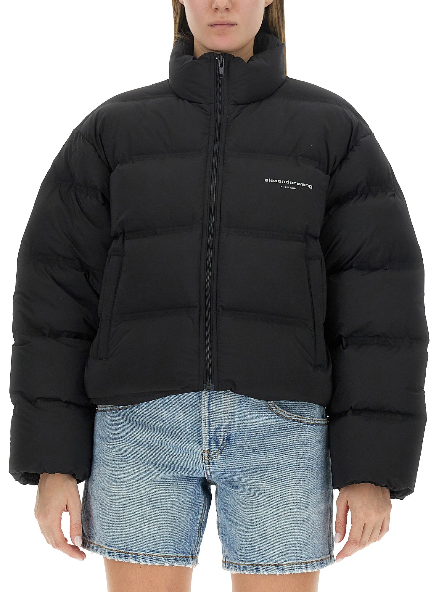 Alexander Wang alexander wang cropped jacket with logo