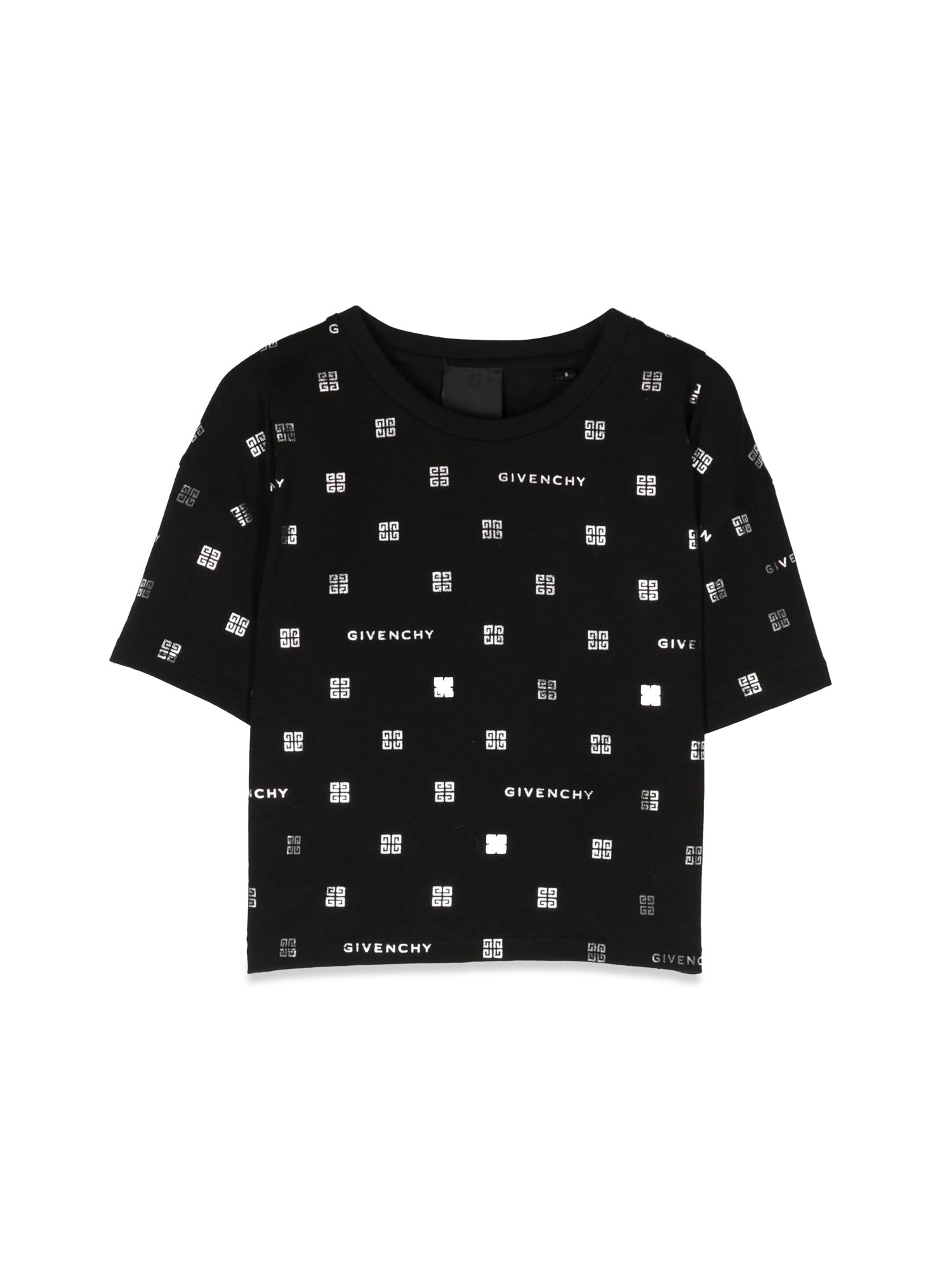 Givenchy givenchy crop logo allover t-shirt