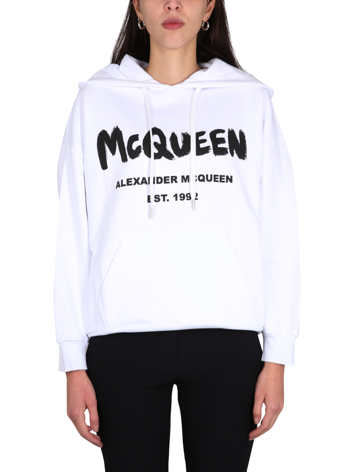 Alexander McQueen alexander mcqueen graffiti logo print sweatshirt