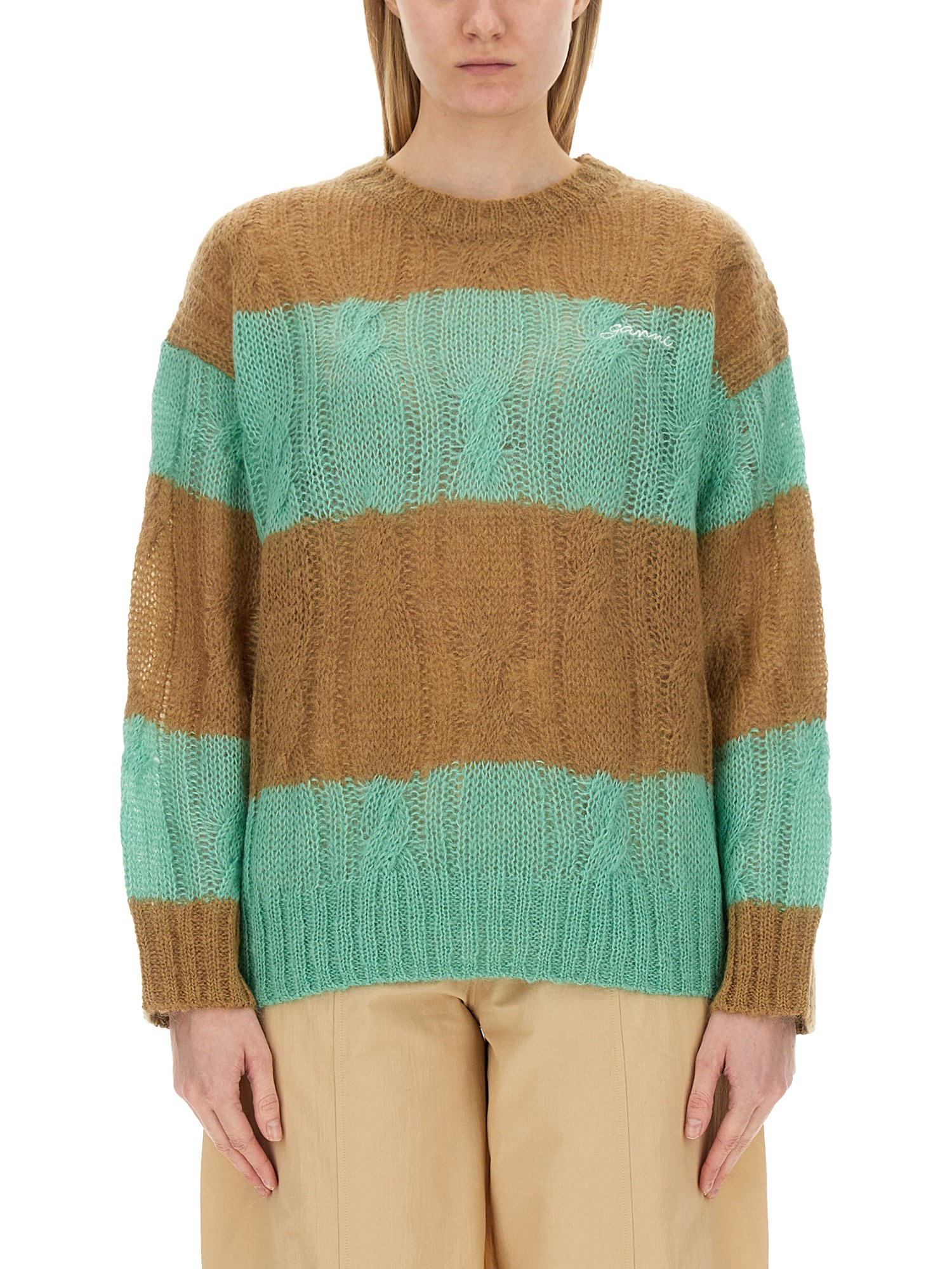 Ganni ganni cable-knit sweater