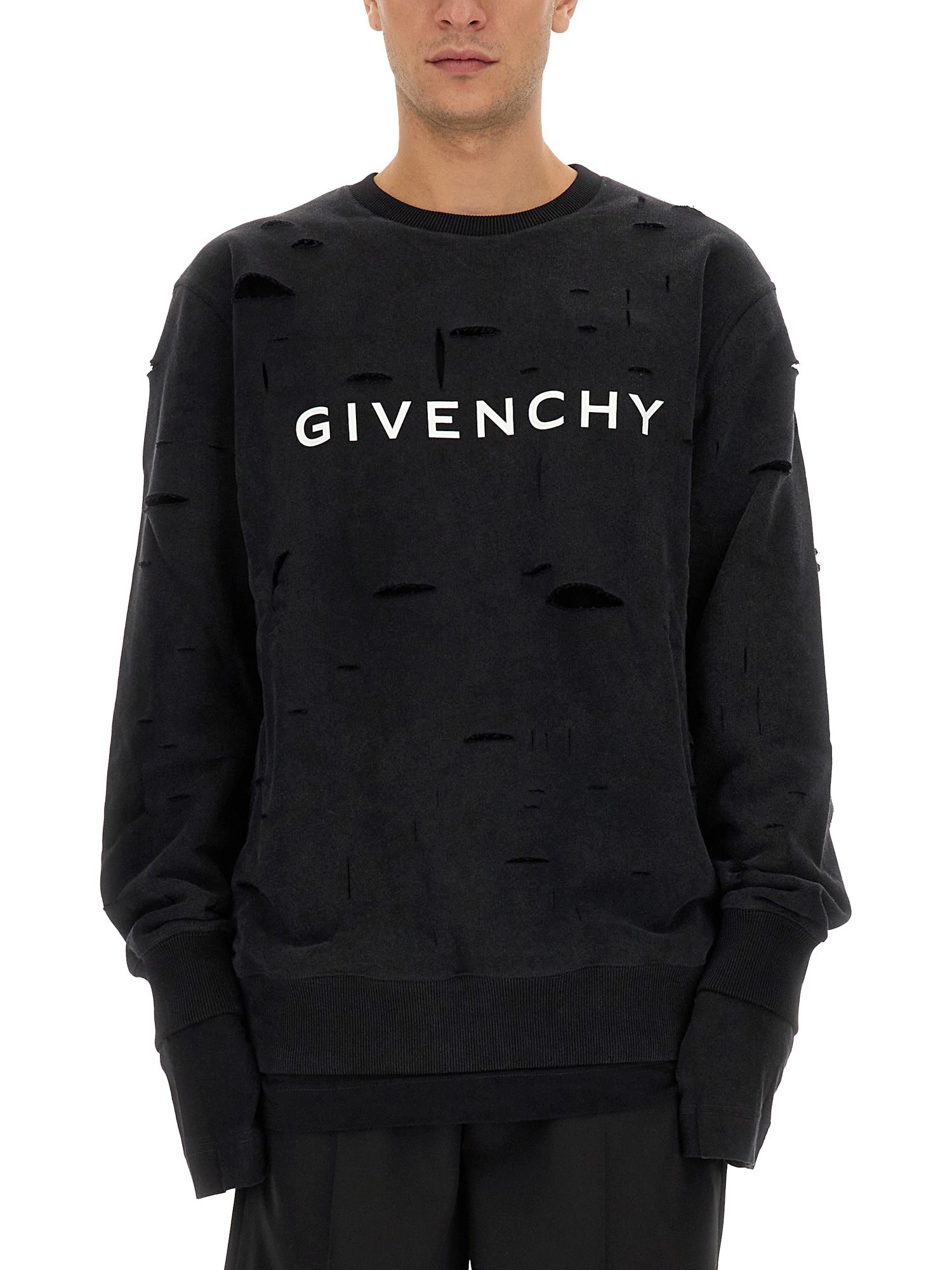 Givenchy givenchy ripped effect sweatshirt