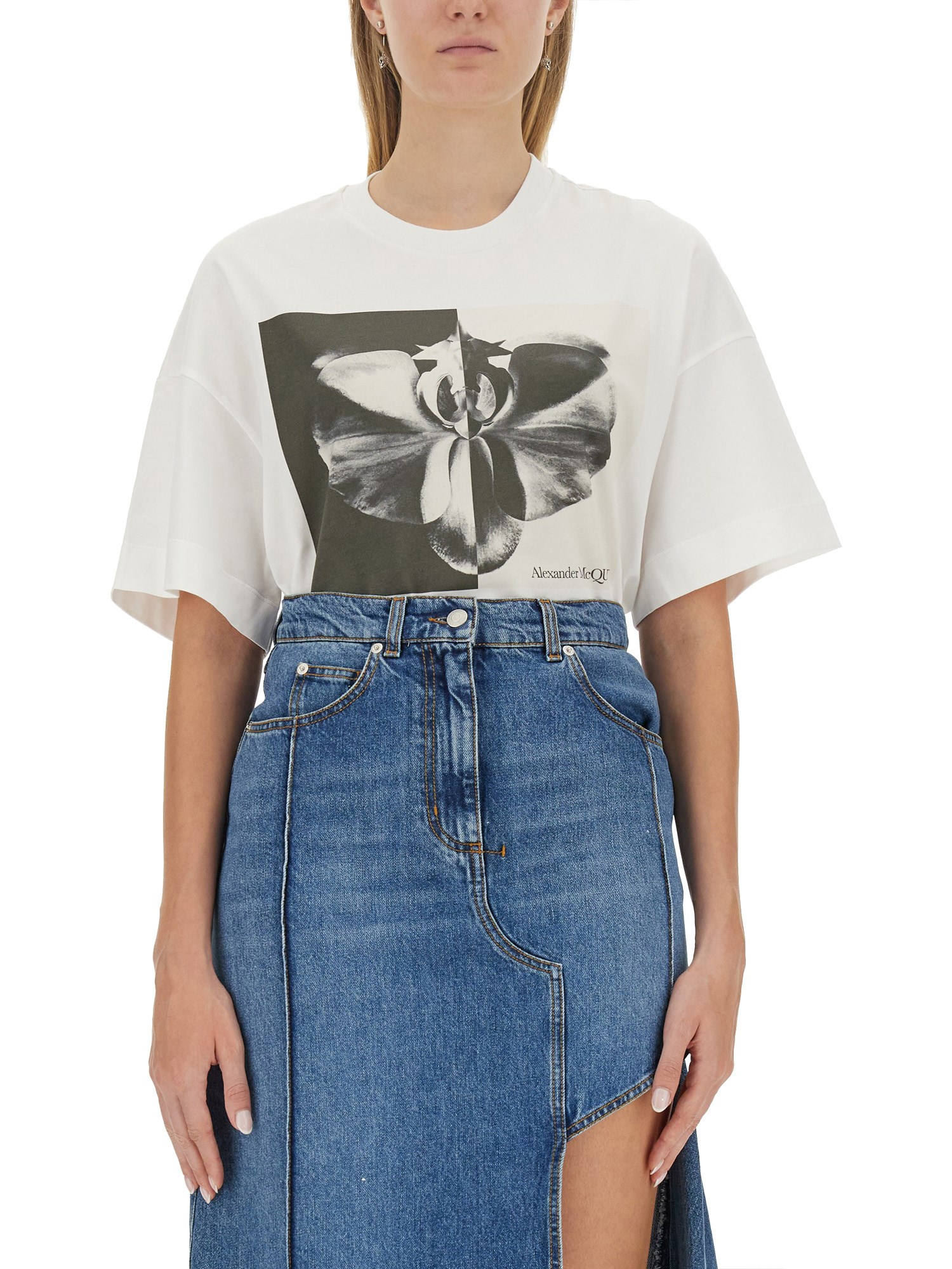 Alexander McQueen alexander mcqueen photographic orchid t-shirt