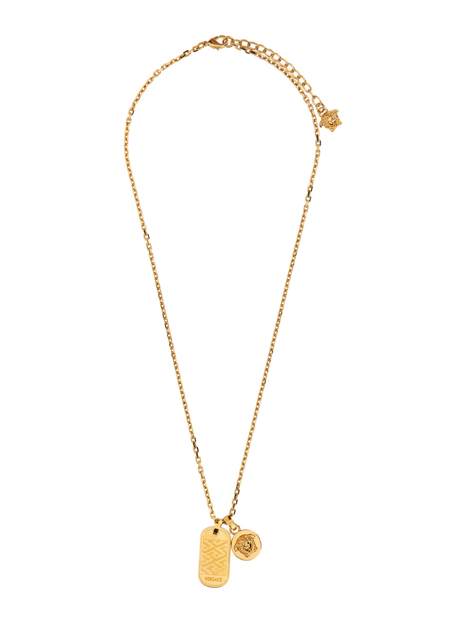 Versace versace la greca tag necklace