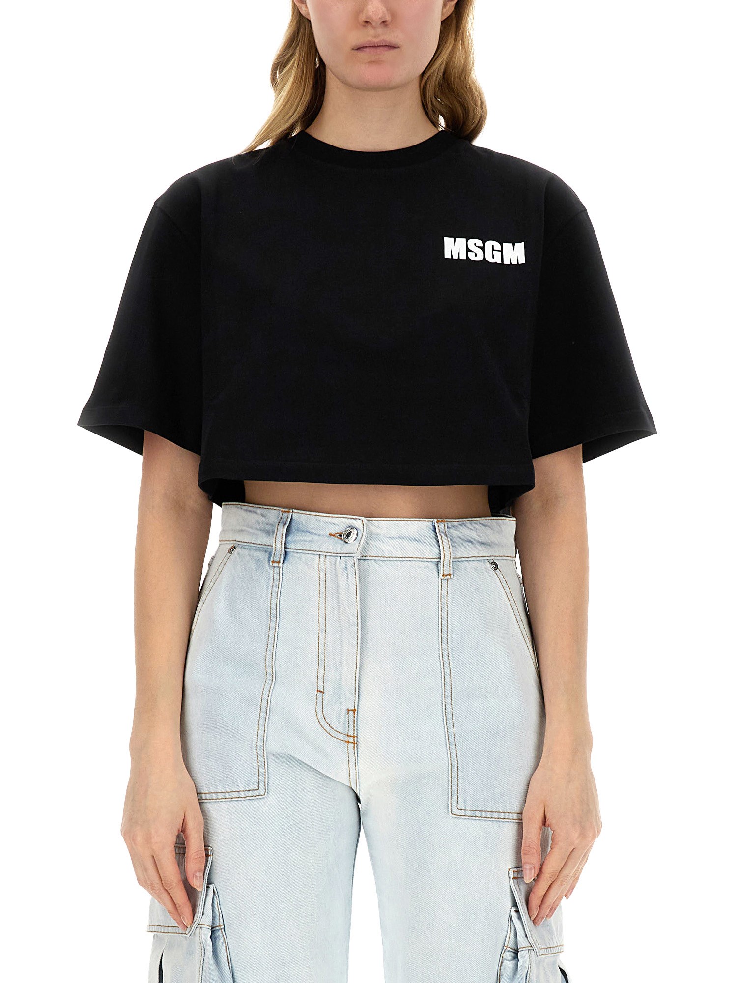 Msgm msgm cropped t-shirt