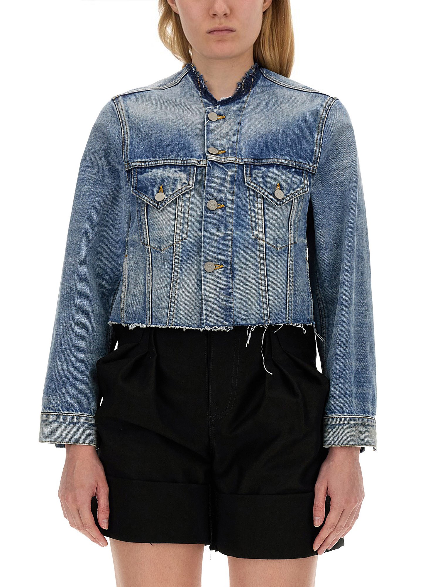 Maison Margiela maison margiela collarless cropped jacket