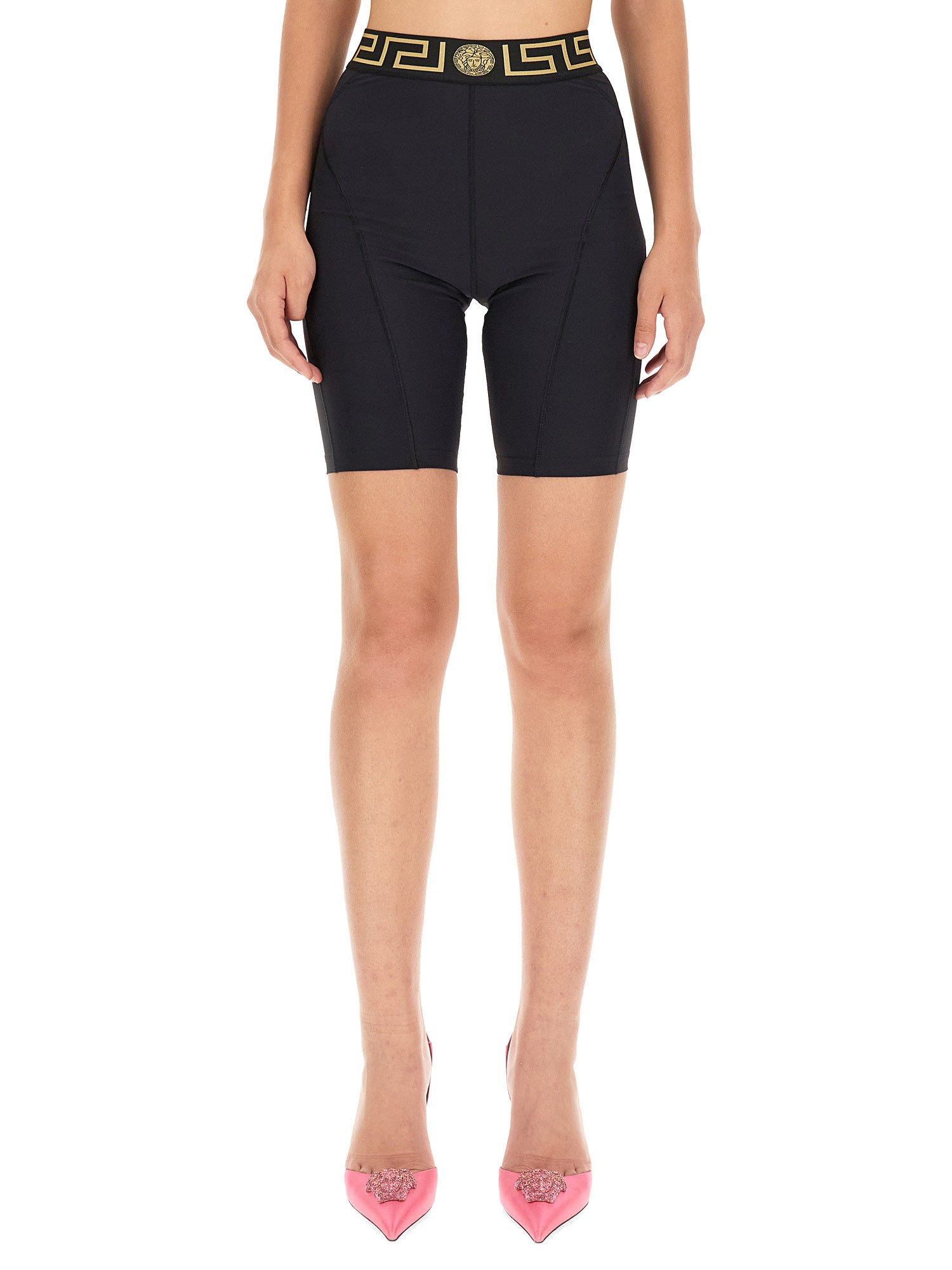 Versace versace cyclist bermuda shorts with "greek" border