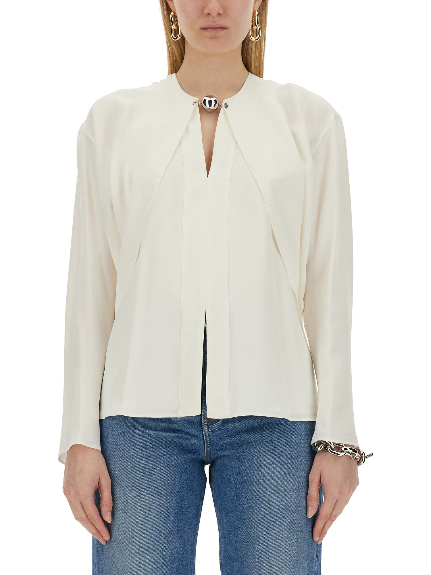 Rabanne rabanne blouse with chain detail