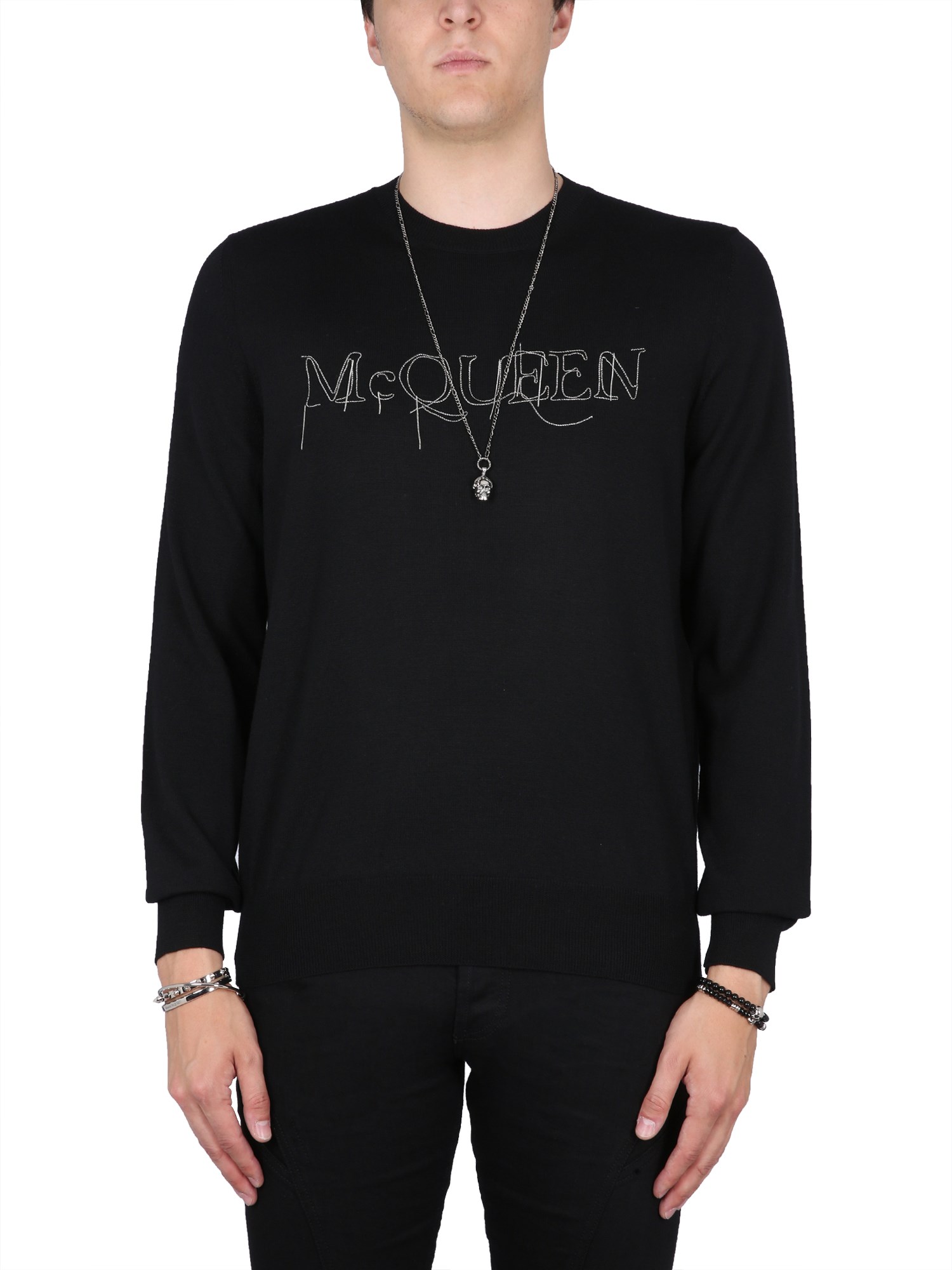 Alexander McQueen alexander mcqueen jersey with logo embroidery