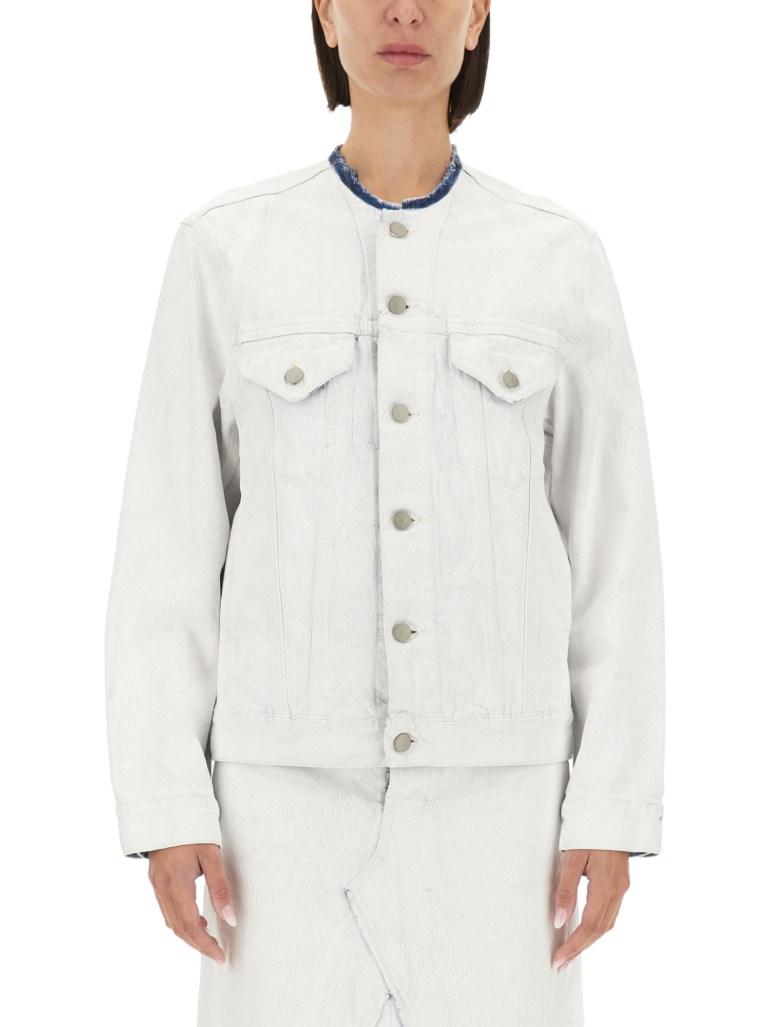 Maison Margiela maison margiela collarless denim jacket