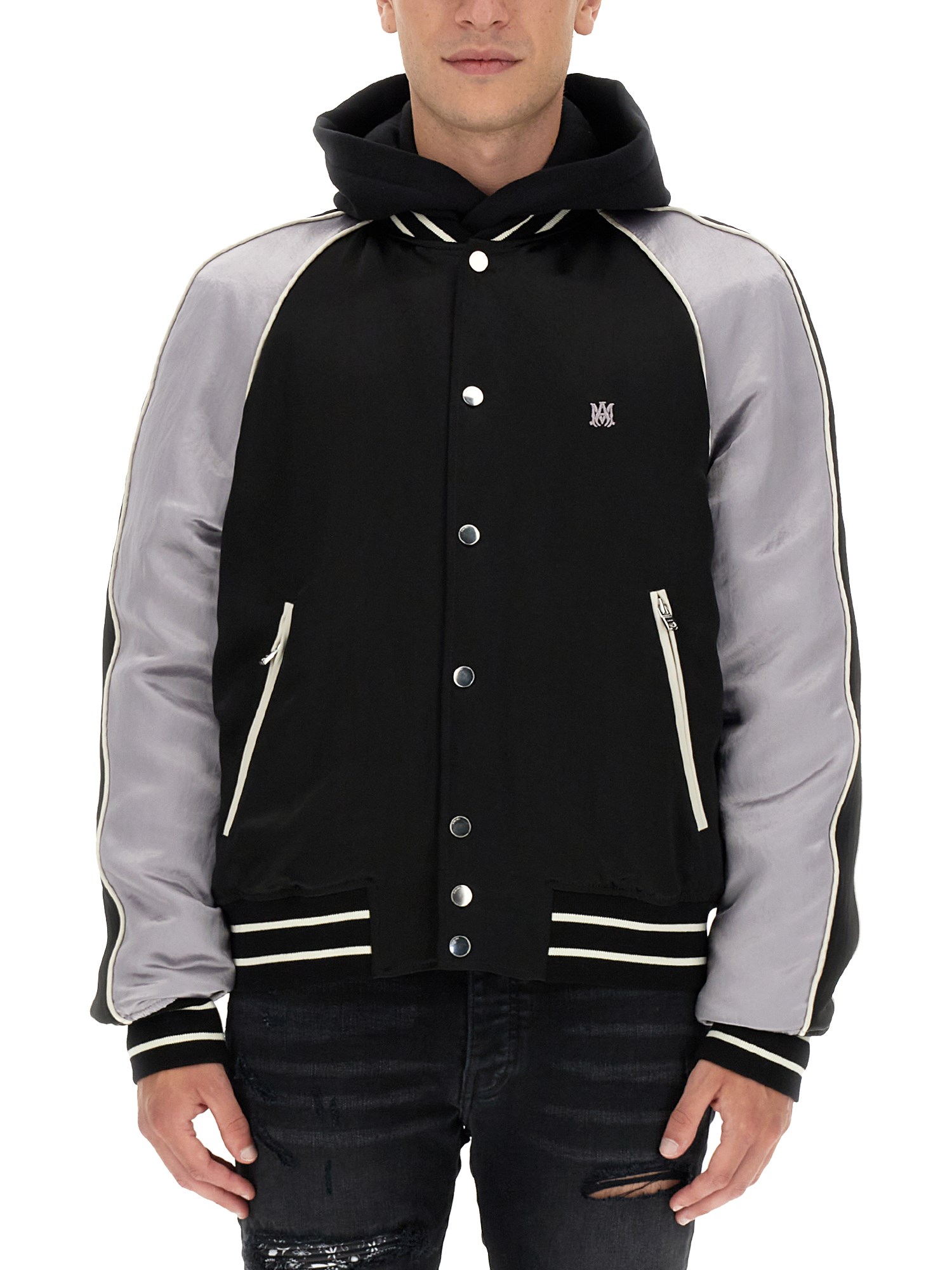 Amiri amiri varsity jacket with logo embroidery