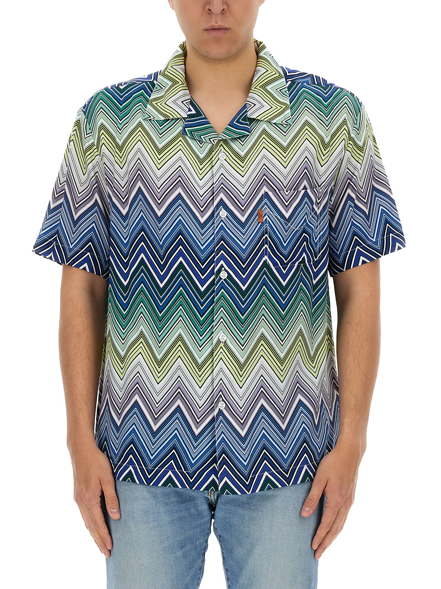 Missoni missoni macro zig zag print shirt