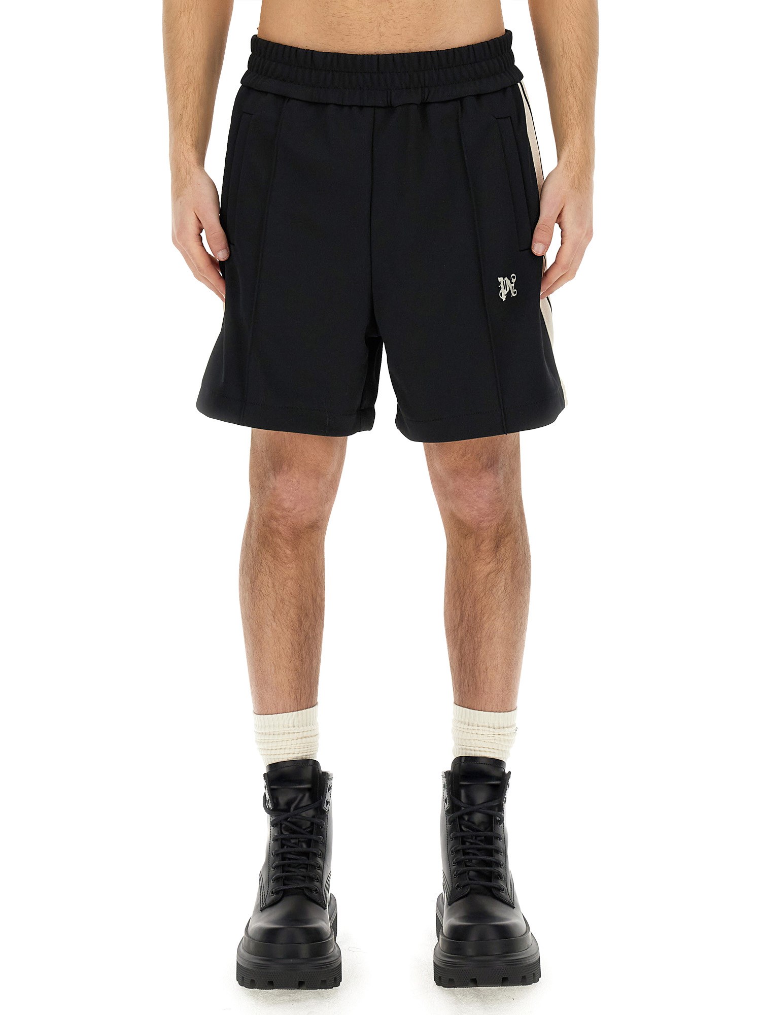 PALM ANGELS palm angels monogram bermuda shorts