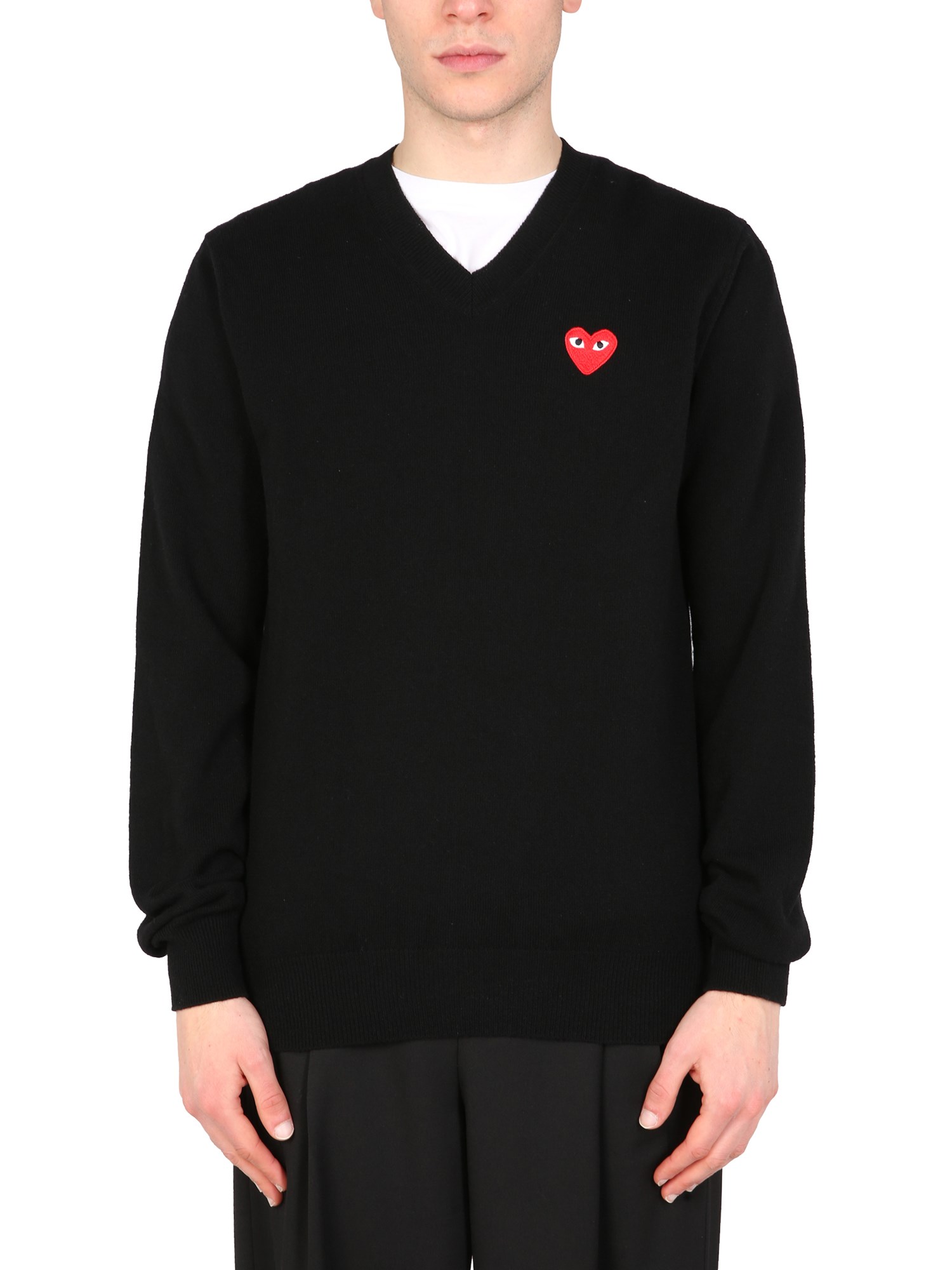 Comme Des Garçons Play comme des garcons play jersey with logo embroidery