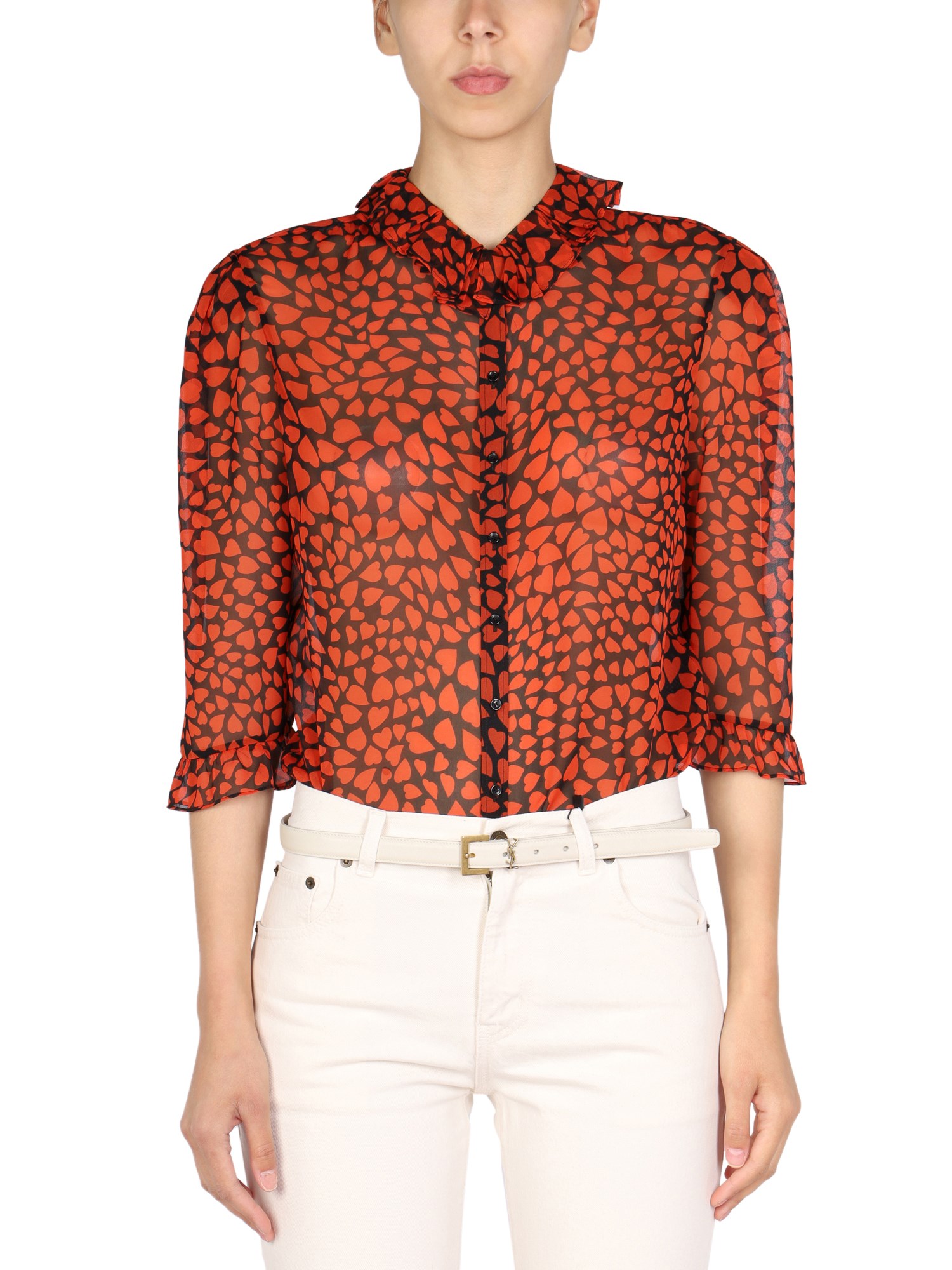 Saint Laurent saint laurent ruching blouse