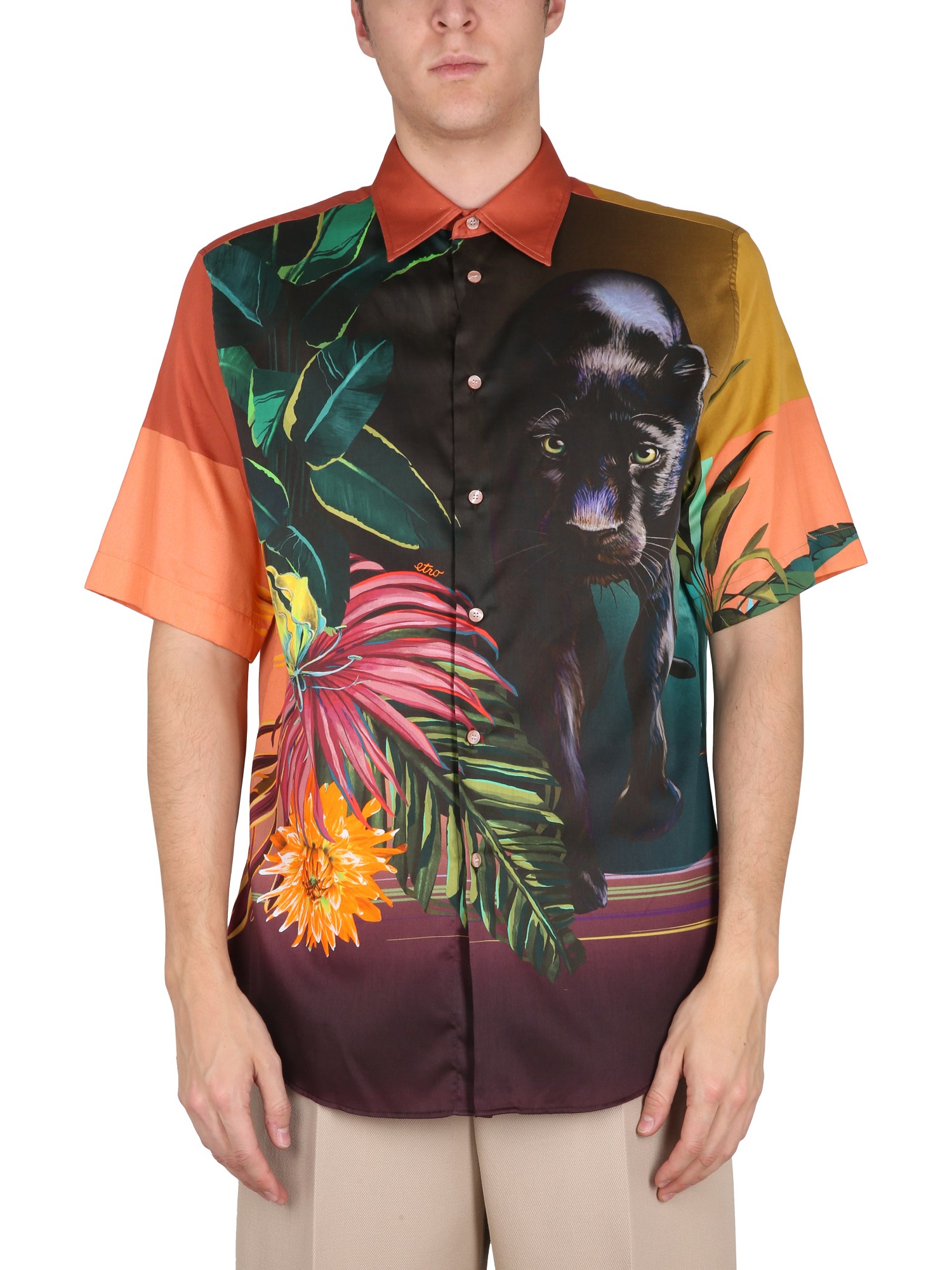 Etro etro photo print shirt