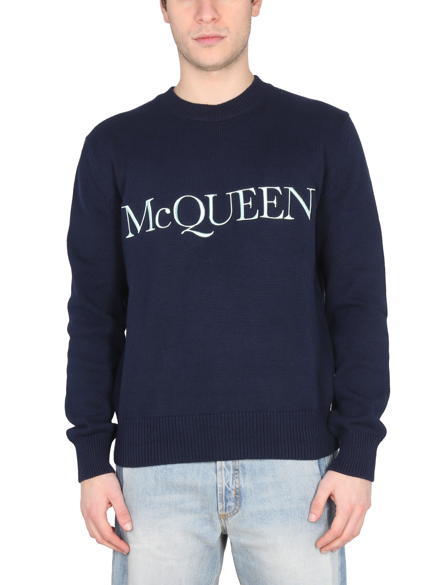 Alexander McQueen alexander mcqueen cotton logo embroidery jersey