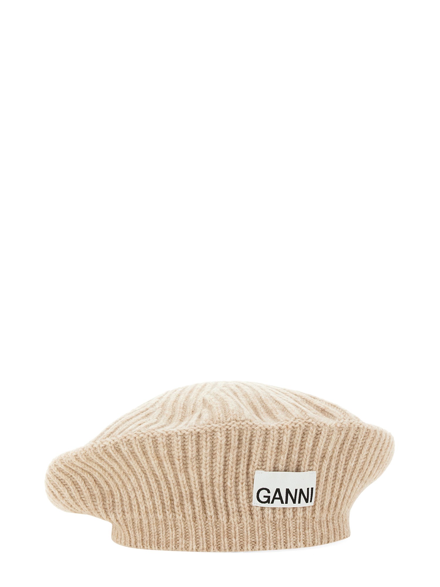 Ganni ganni ribbed knit beanie