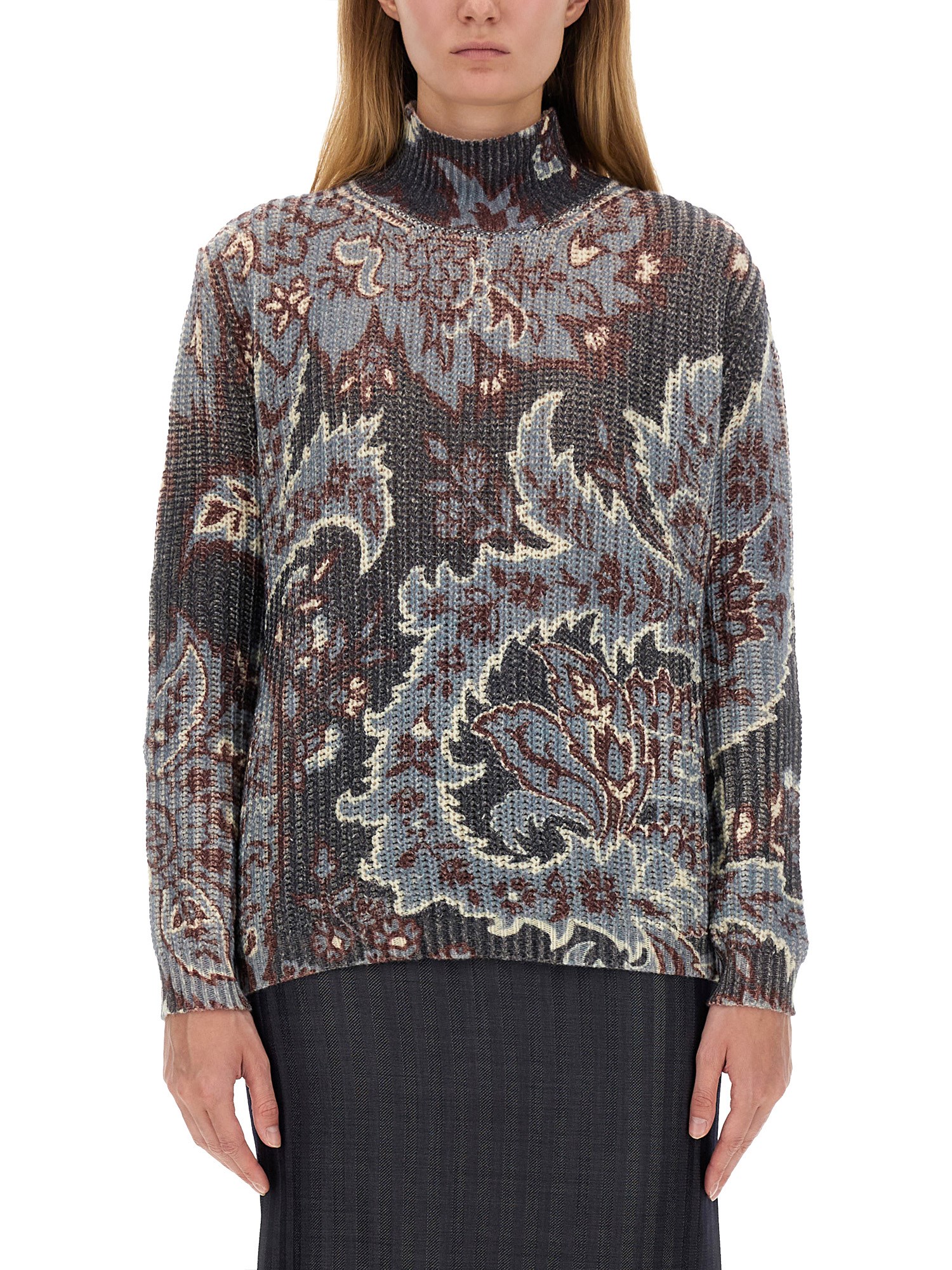 Etro etro printed wool sweater