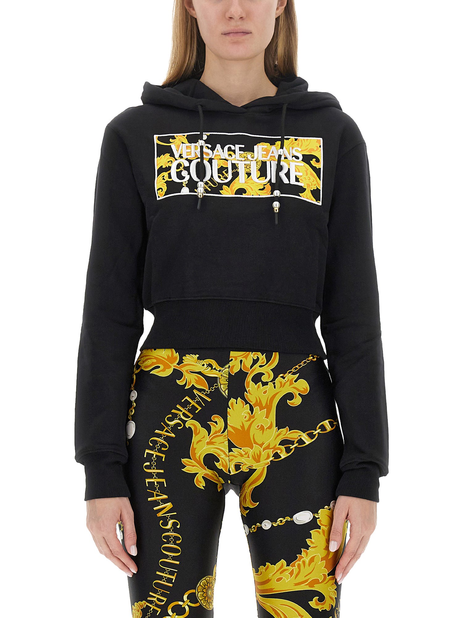 Versace Jeans Couture versace jeans couture cropped sweatshirt with logo