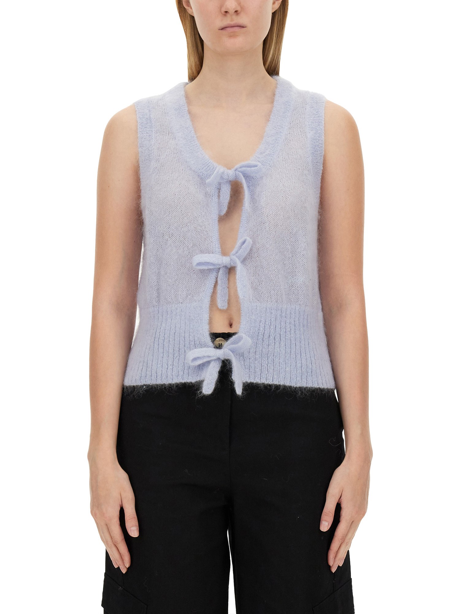 Ganni ganni vest with bow