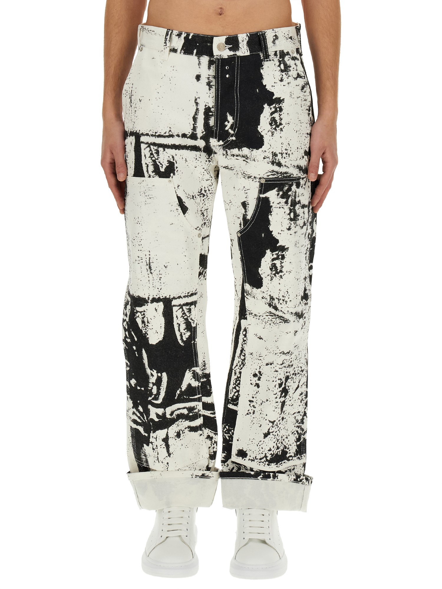 Alexander McQueen alexander mcqueen workwear jeans with fold print