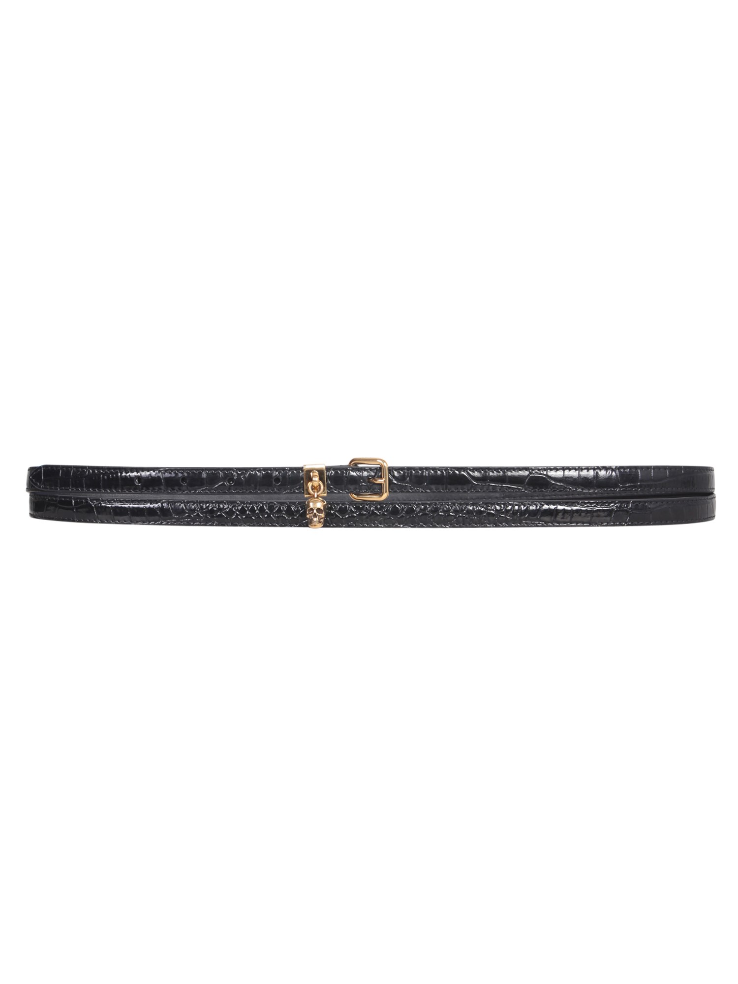 Alexander McQueen alexander mcqueen double belt with skull and floor