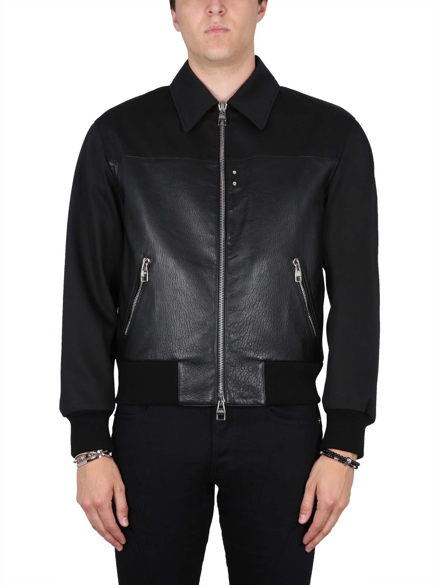 Alexander McQueen alexander mcqueen leather bomber jacket