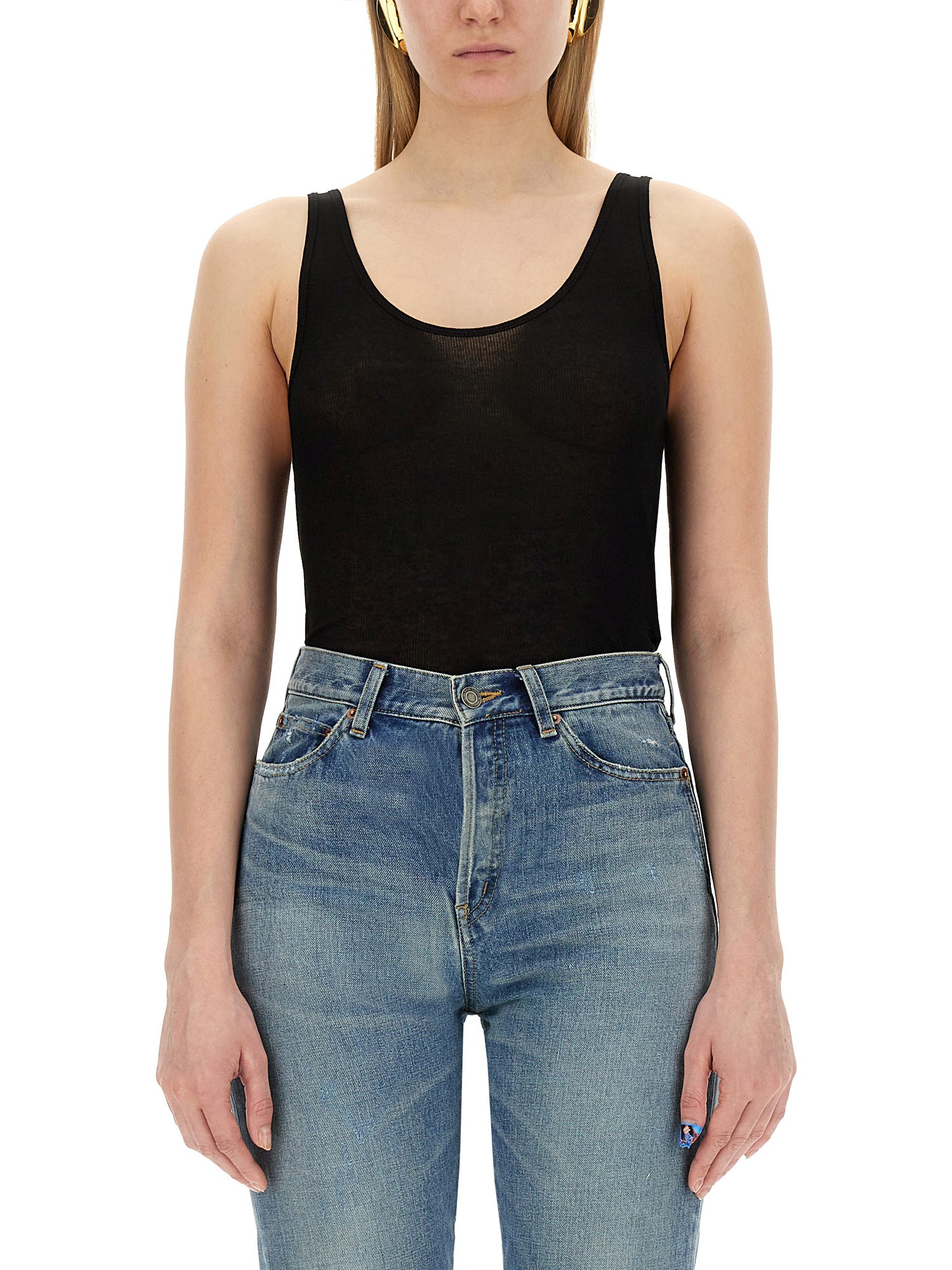 Saint Laurent saint laurent round neckline tank top