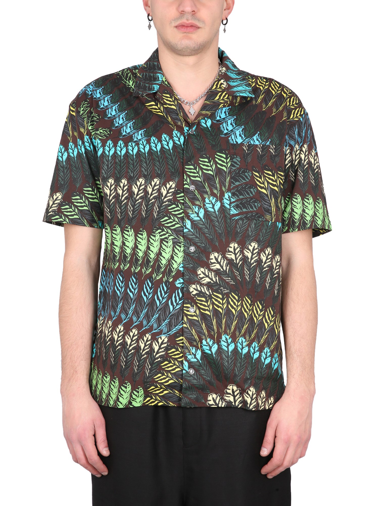 Marcelo Burlon County Of Milan marcelo burlon county of milan aop feathers hawaii shirt