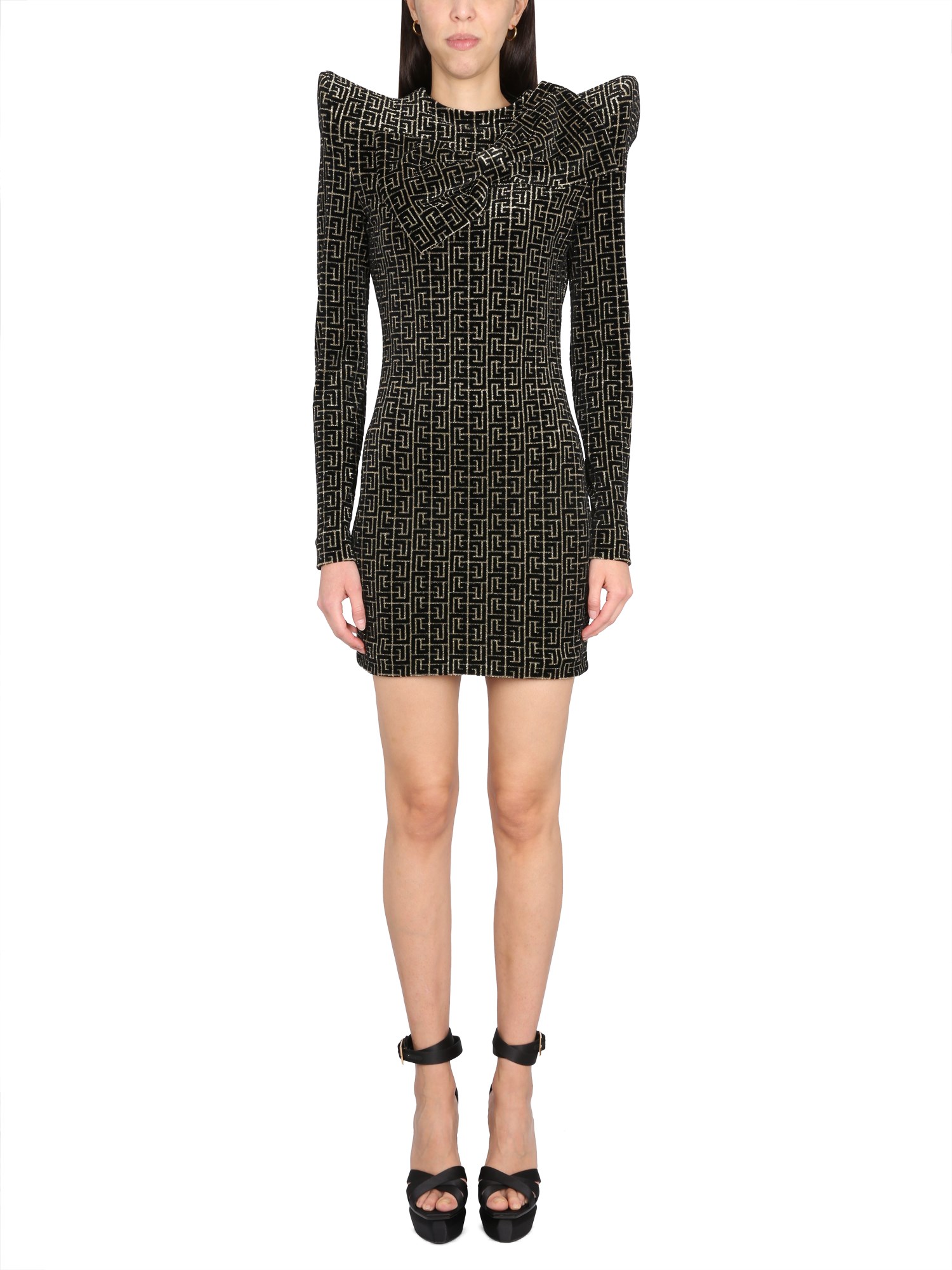 Balmain balmain short dress with monogram