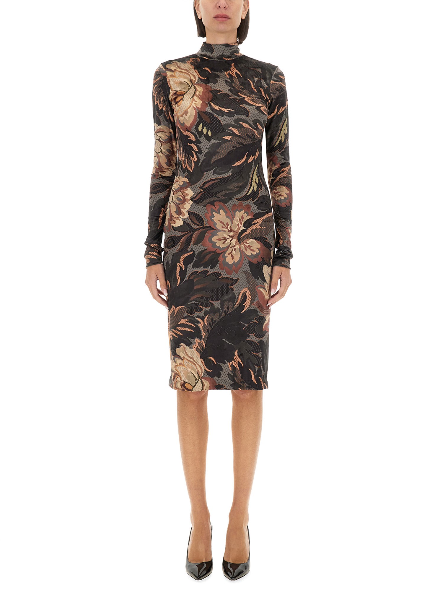 Etro etro printed chenille dress