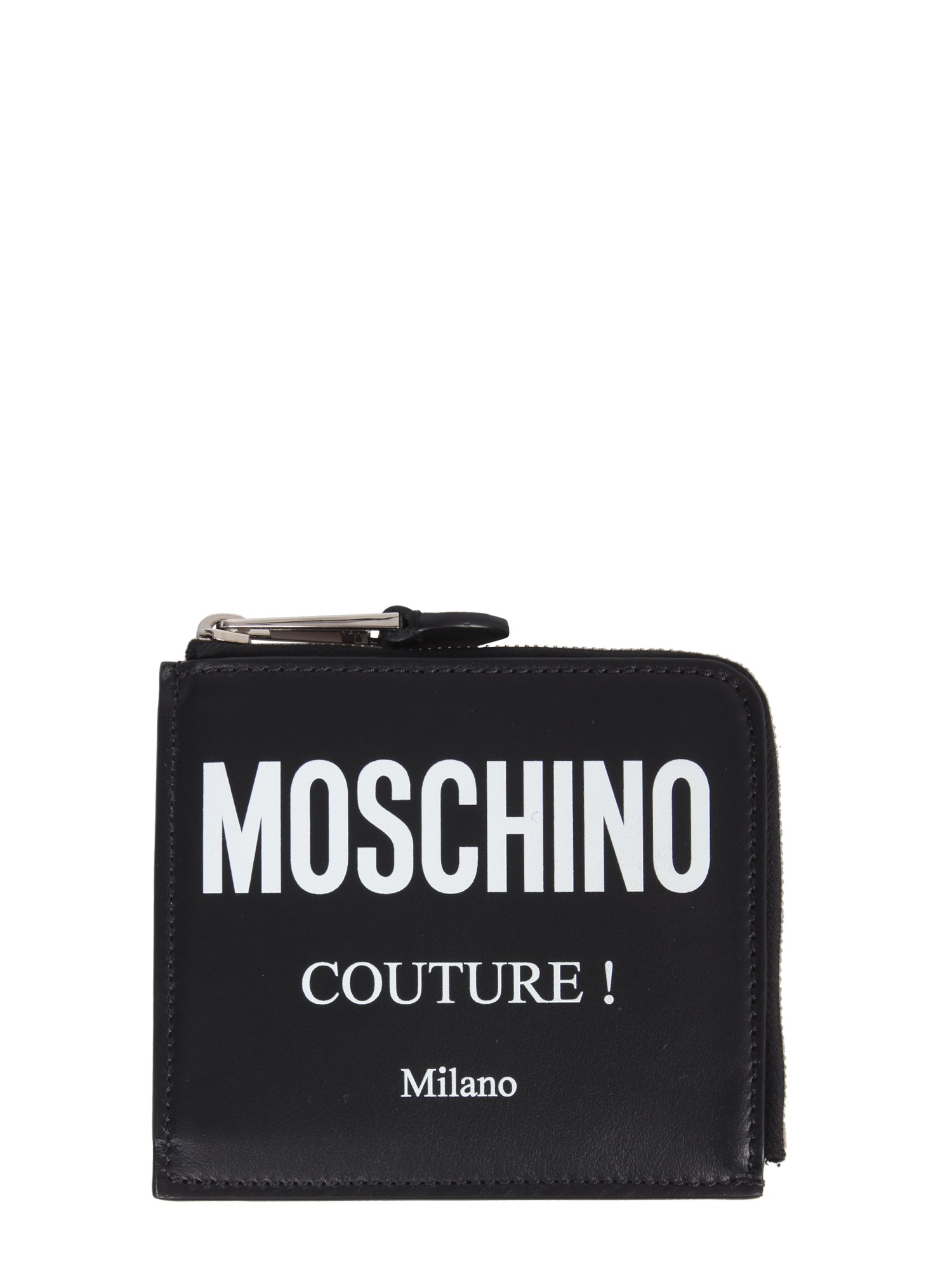 Moschino moschino square wallet with leather logo