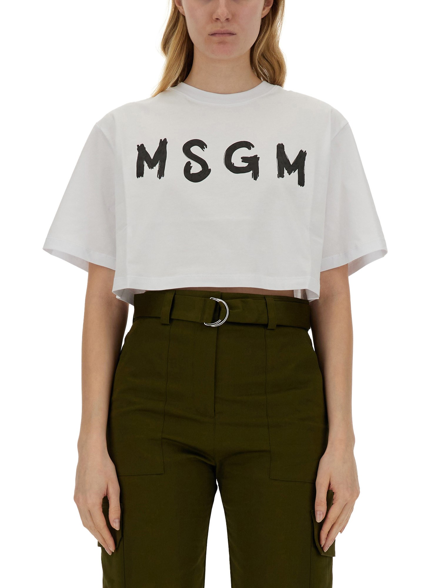 Msgm msgm cropped t-shirt