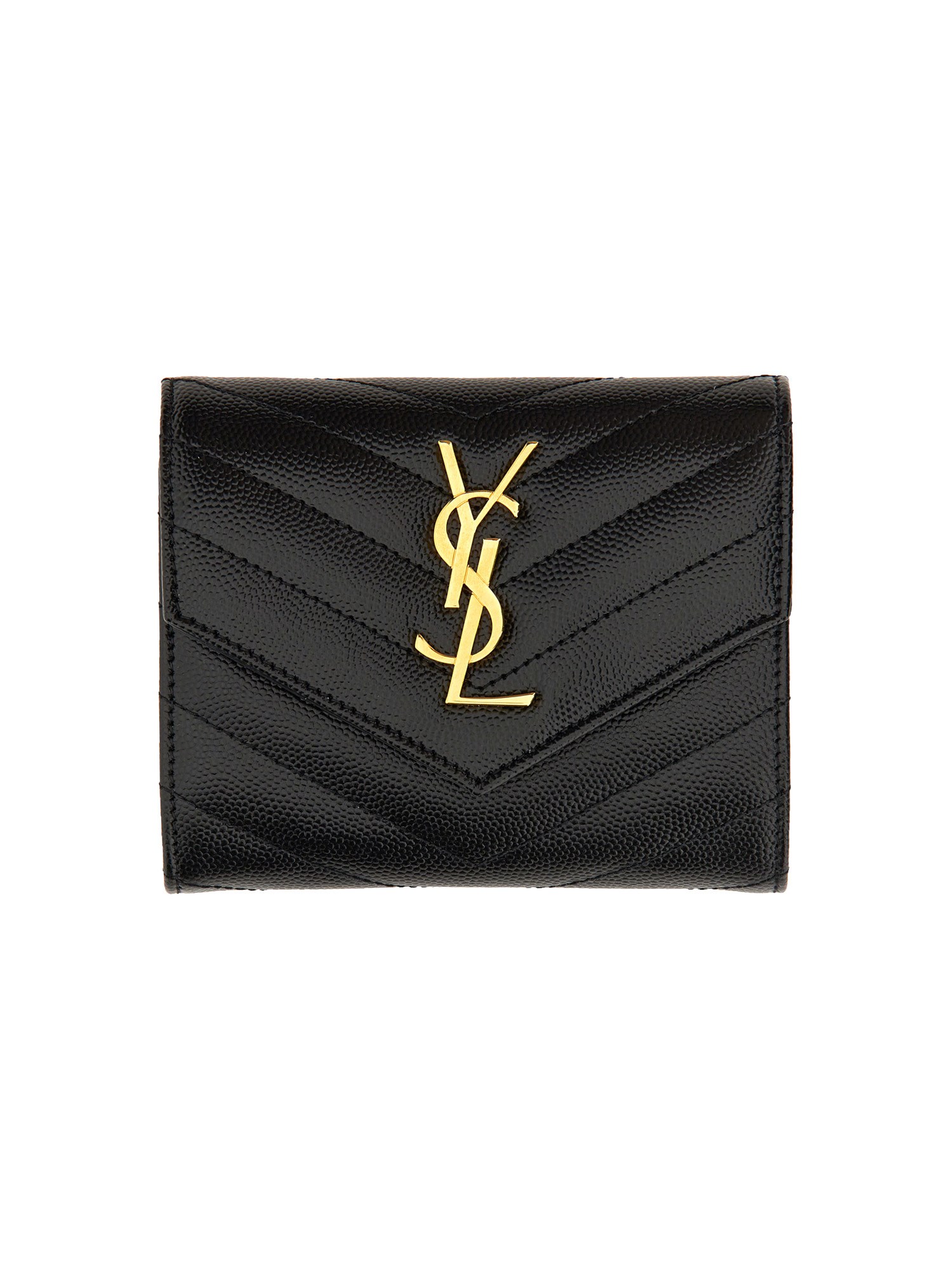 Saint Laurent saint laurent "cassandras" compact tri-fold wallet