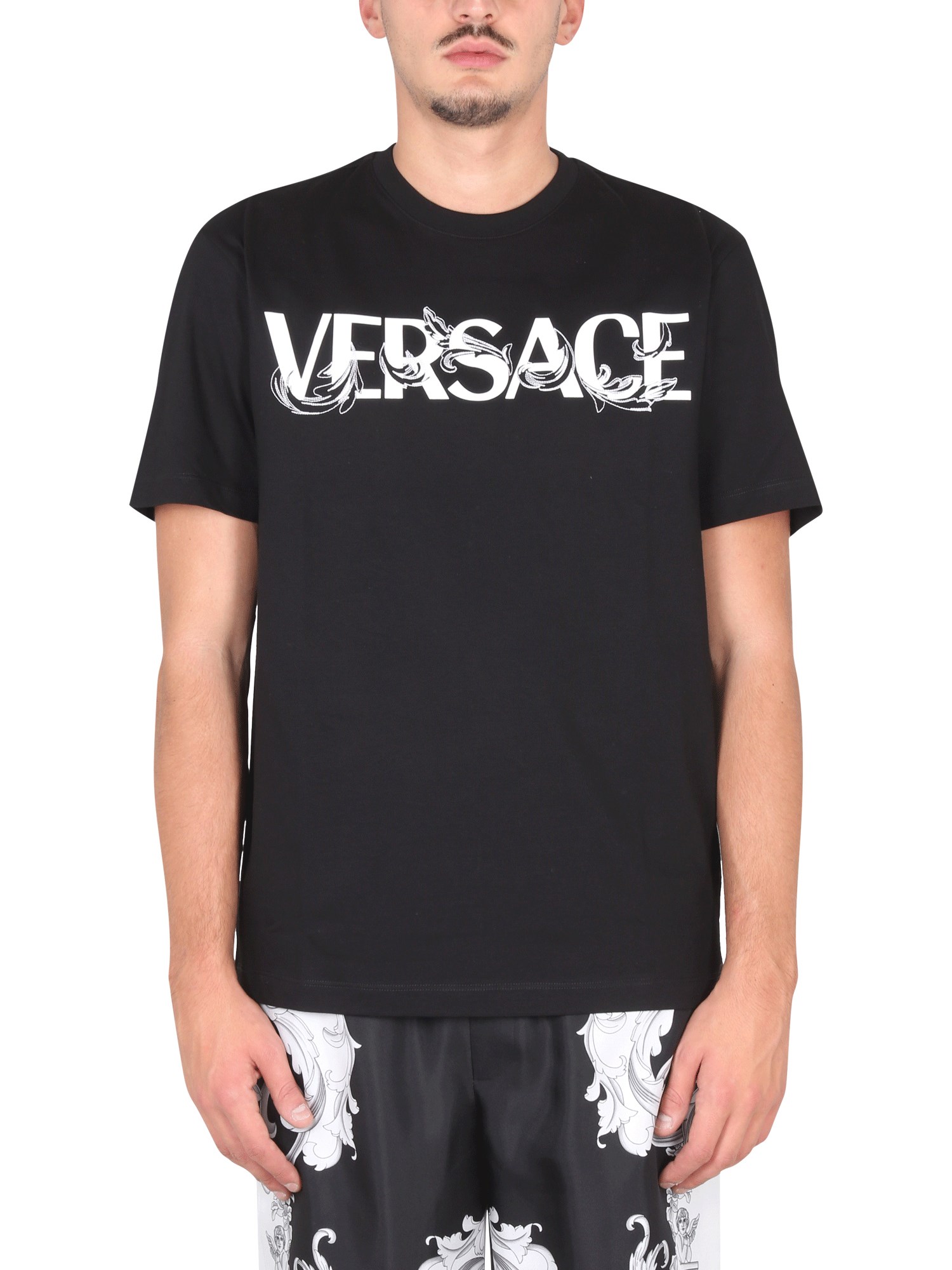 Versace versace t-shirt with baroque logo