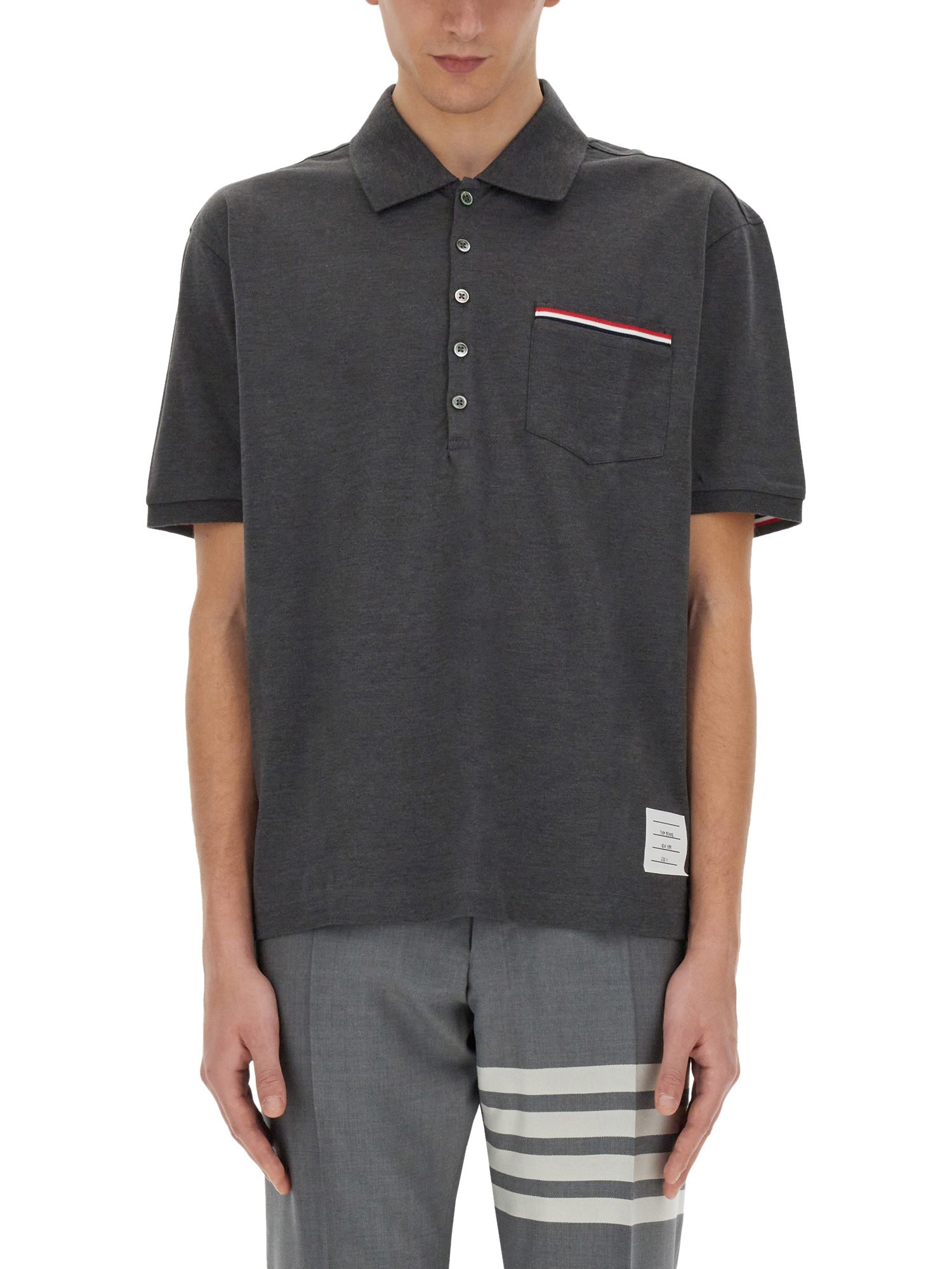 Thom Browne thom browne cotton pique polo