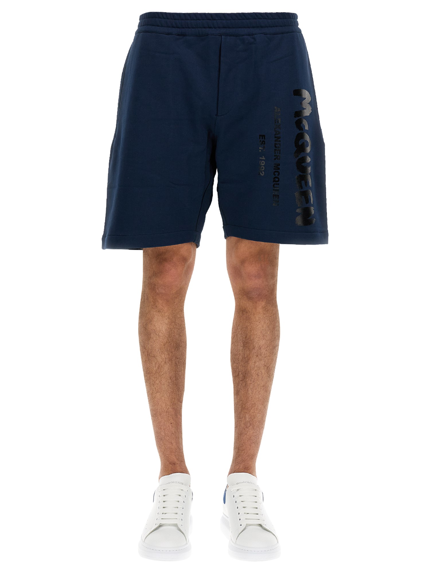 Alexander McQueen alexander mcqueen bermuda shorts with graffiti logo print