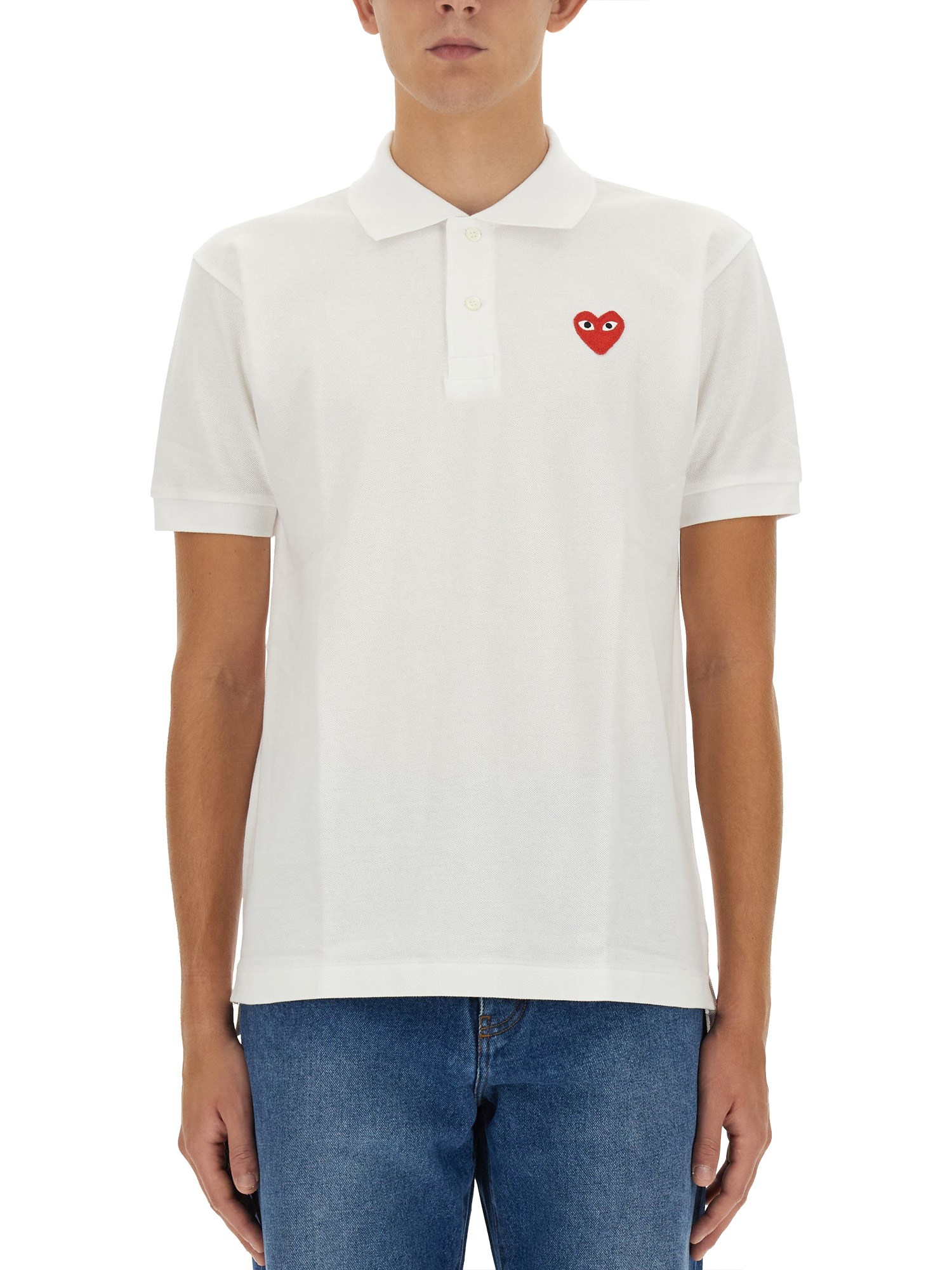 Comme Des Garçons Play comme des garcons play polo with logo embroidery