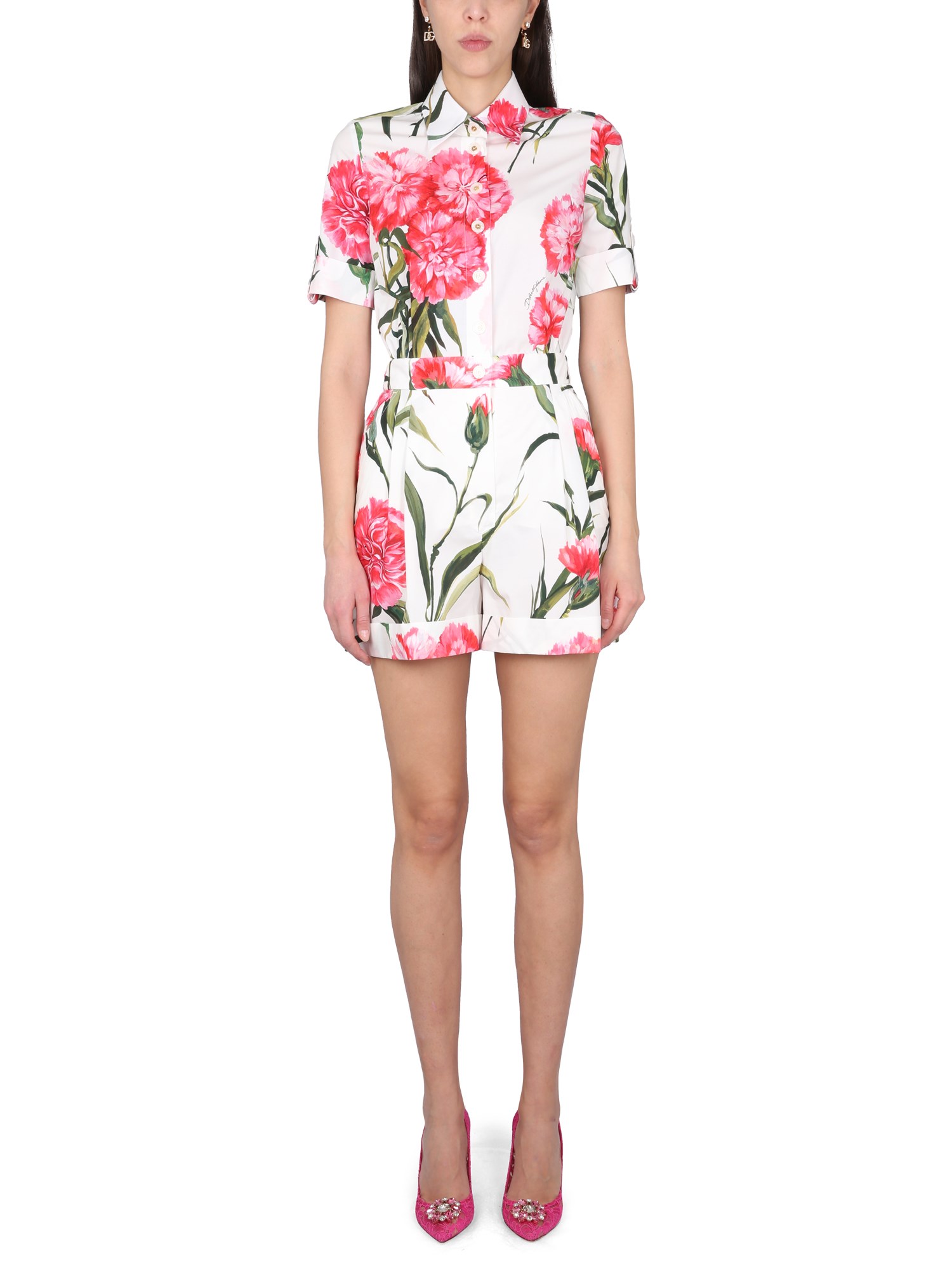 Dolce & Gabbana dolce & gabbana short jumpsuit with carnation print