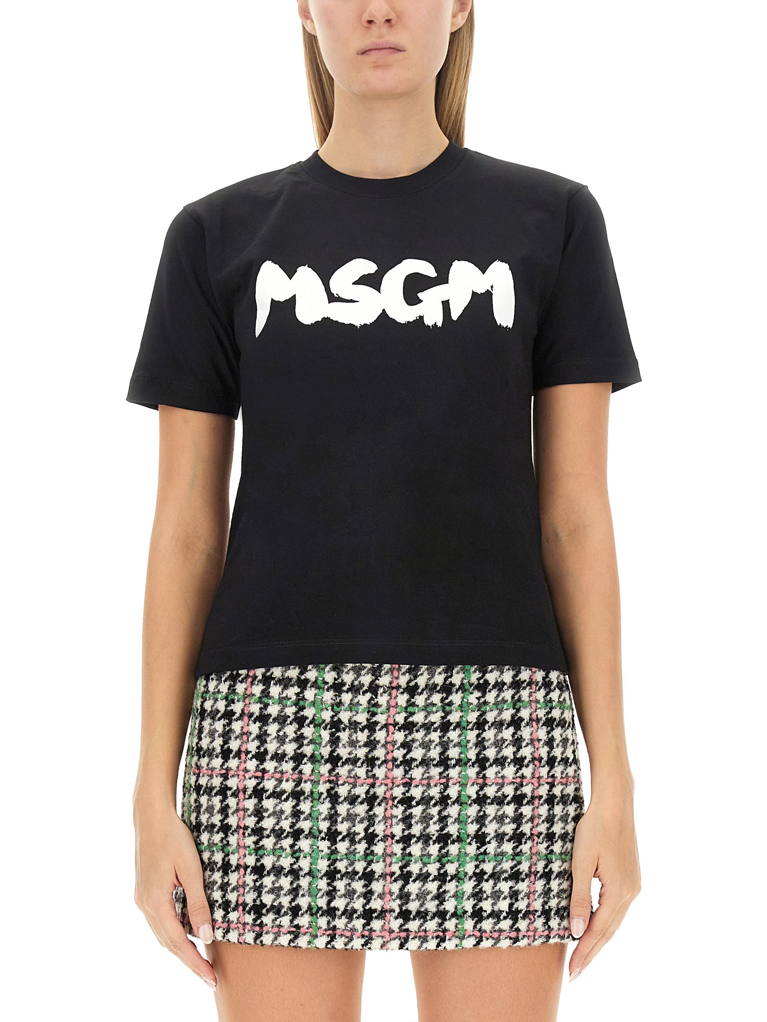 Msgm msgm t-shirt with brushed logo print