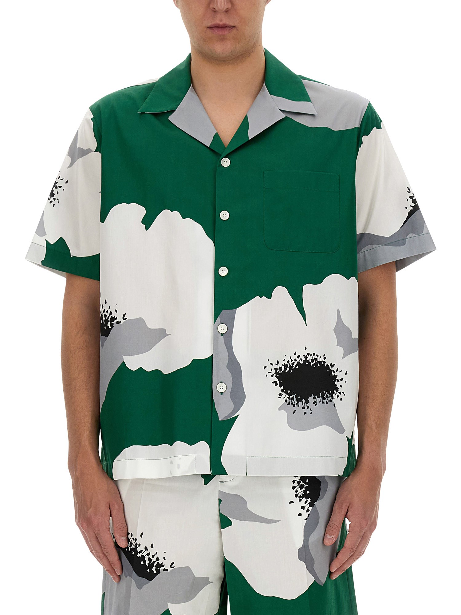 Valentino valentino valentino flower portrait print shirt