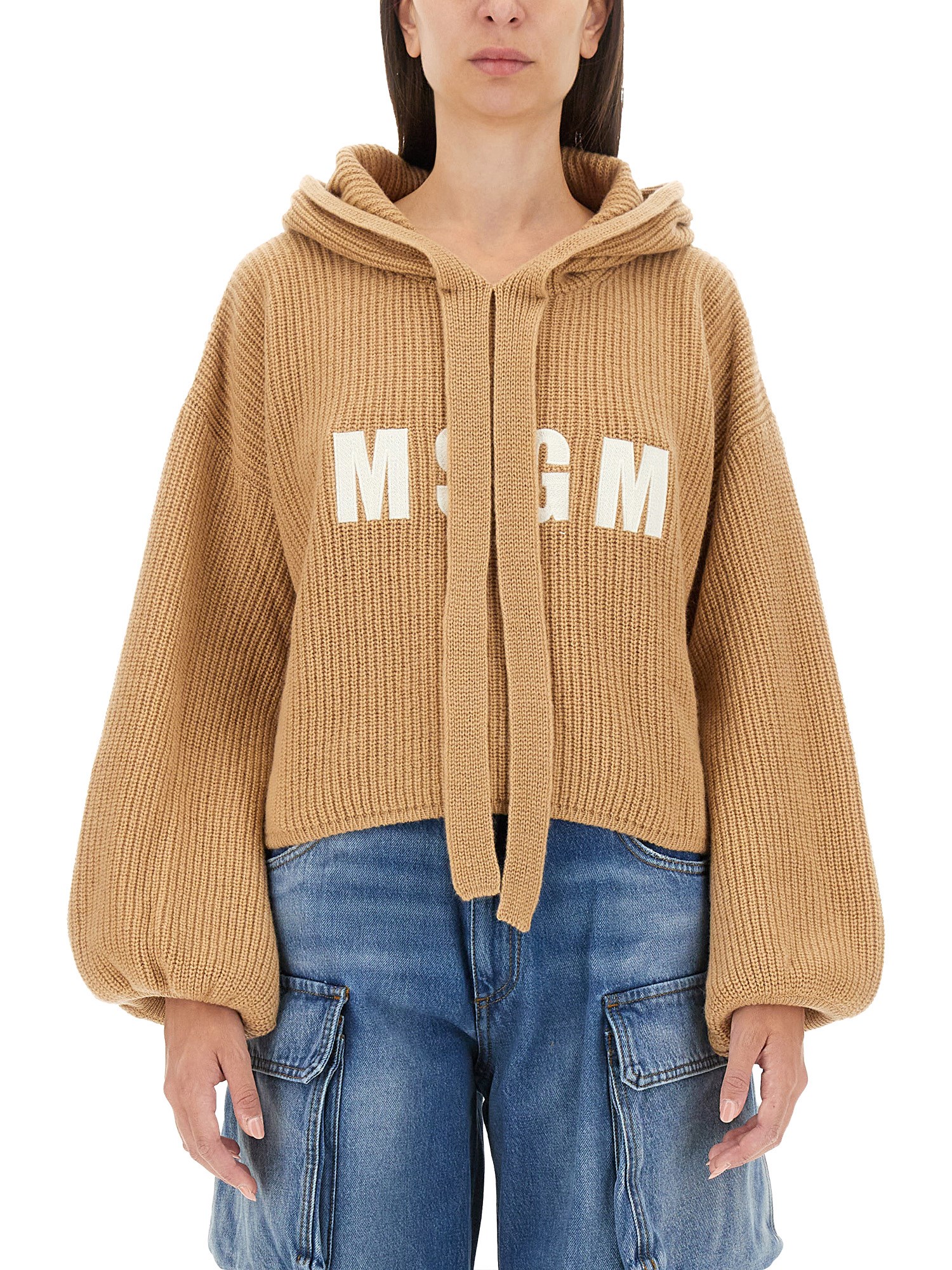 Msgm msgm knit sweatshirt with logo