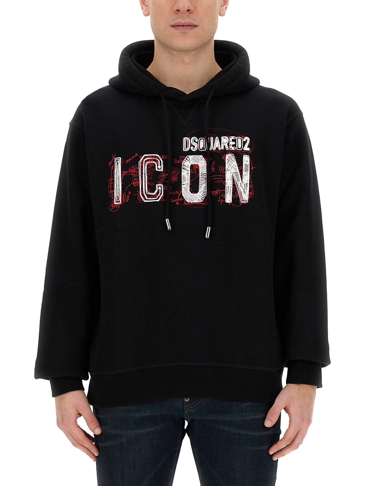 dsquared dsquared "icon" scribble cool fit sweatshirt
