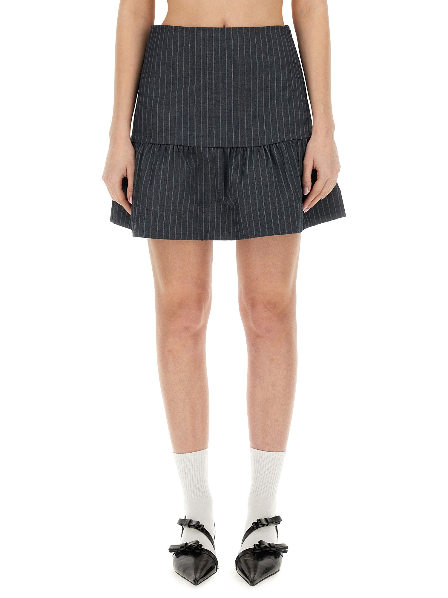 Ganni ganni flounced mini skirt