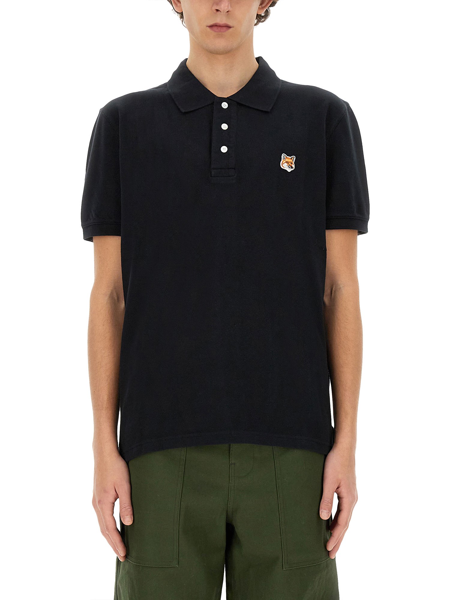 Maison Kitsuné maison kitsuné polo shirt with fox head patch