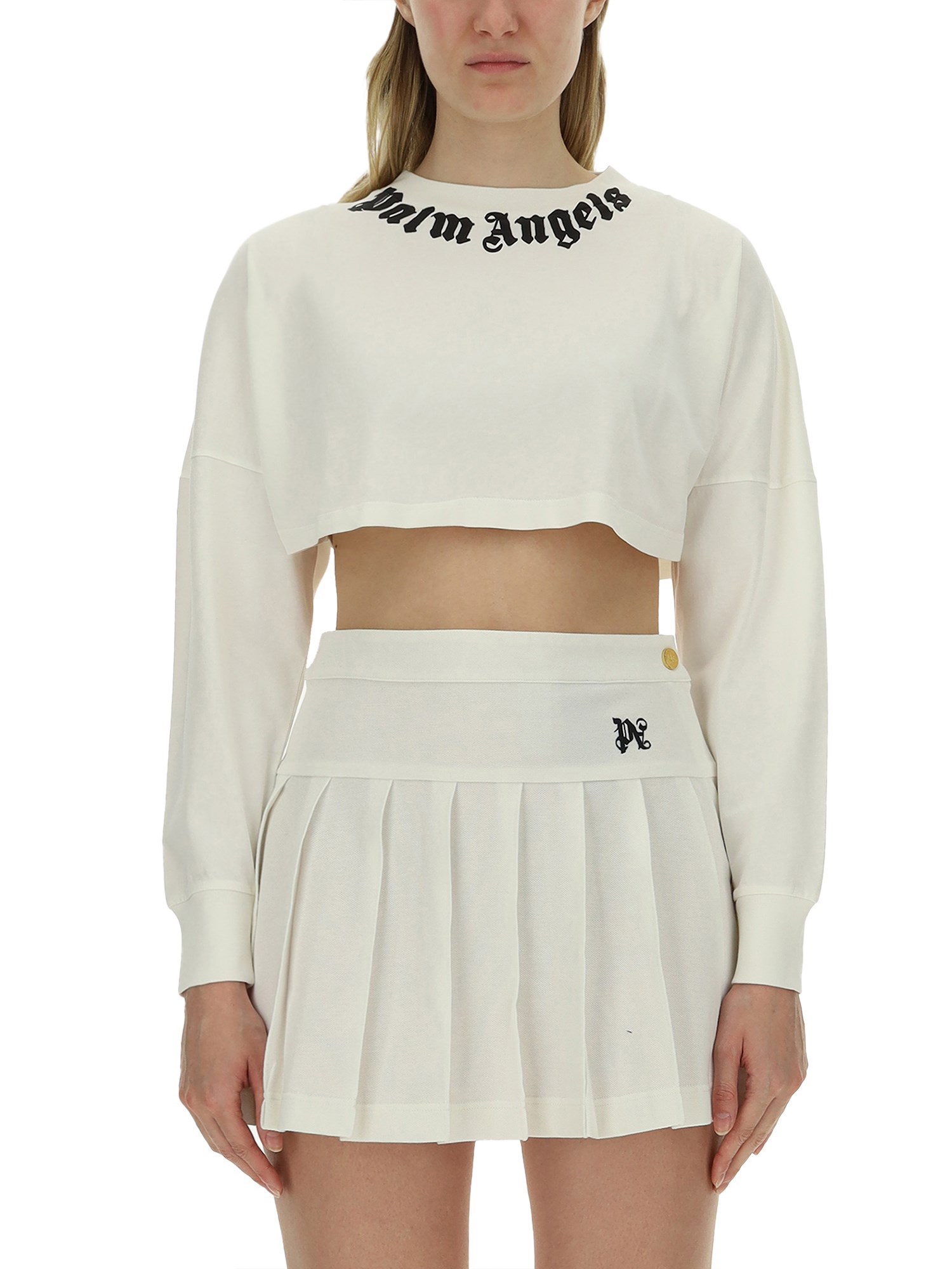 PALM ANGELS palm angels cropped sweatshirt