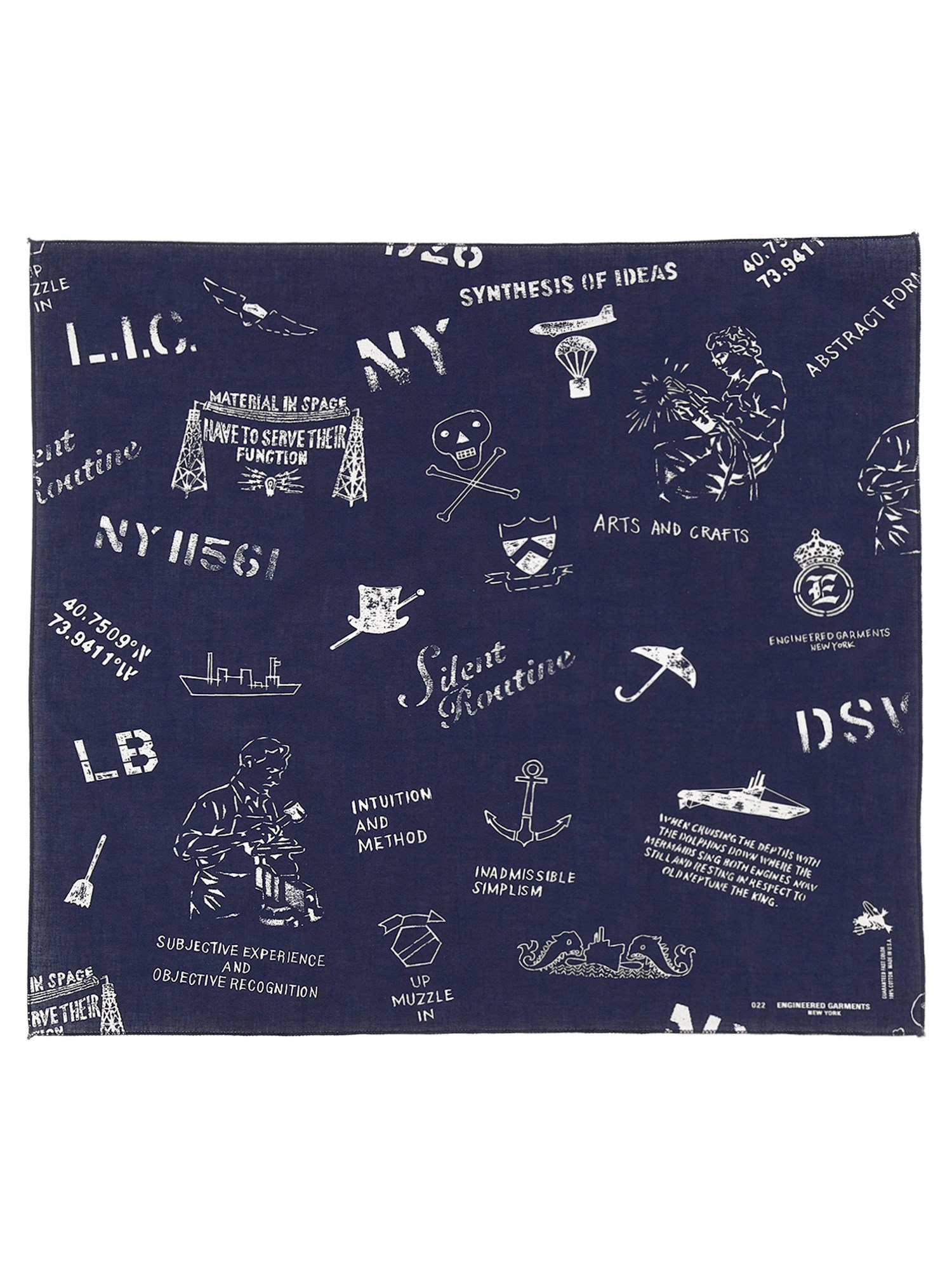 engineered garments engineered garments scarf with print