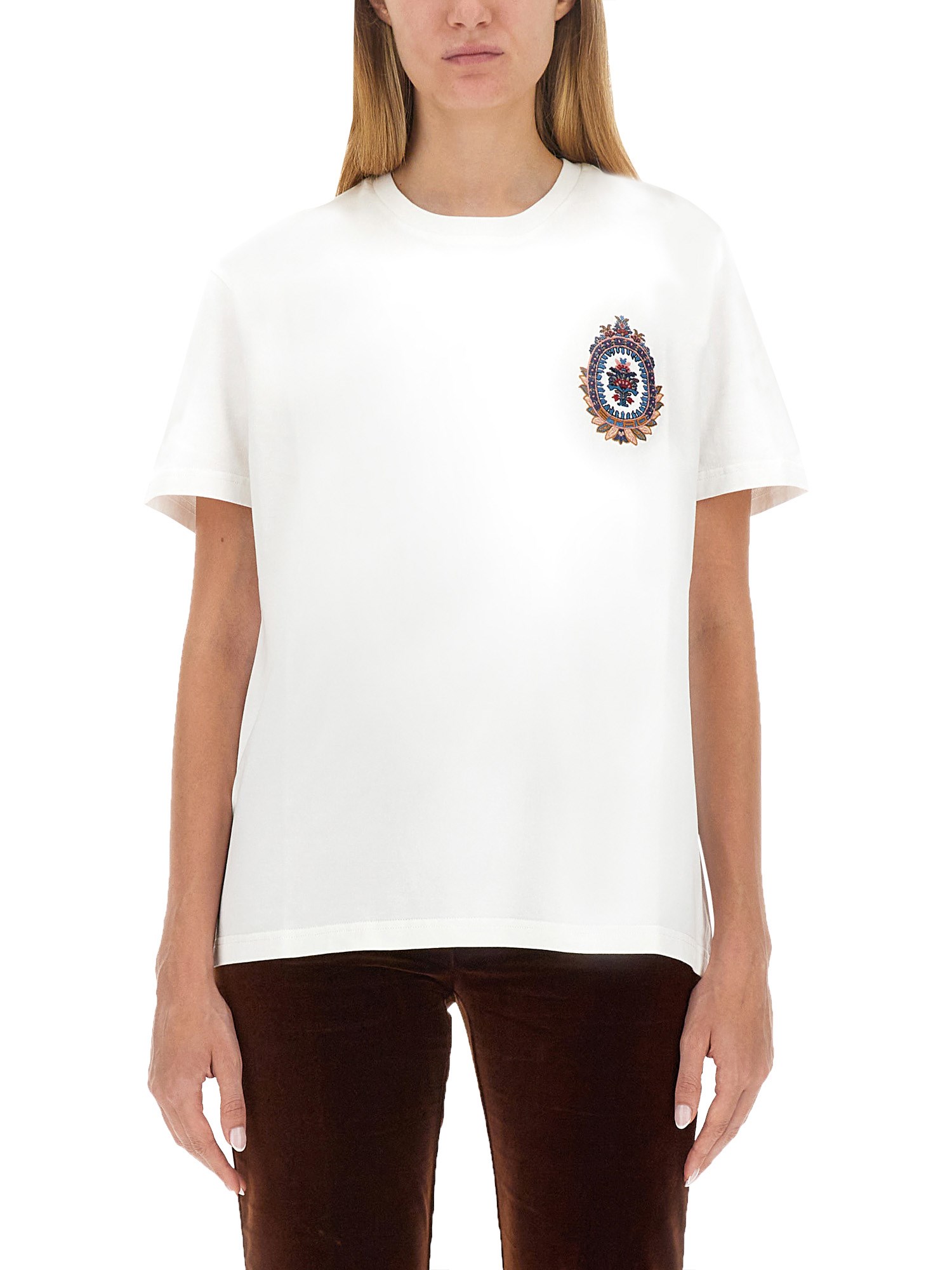 Etro etro t-shirt with logo embroidery