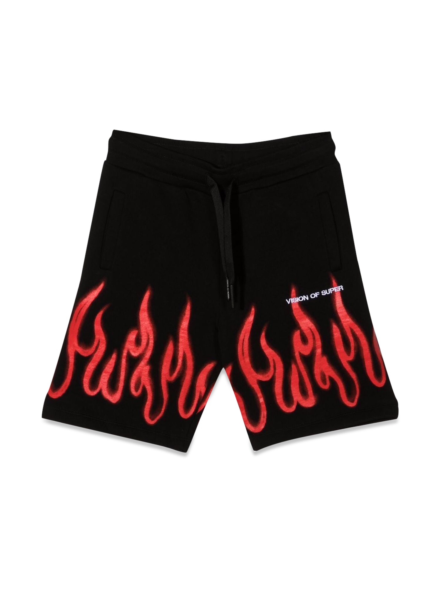 Vision Of Super vision of super black shorts kids with red spray flames